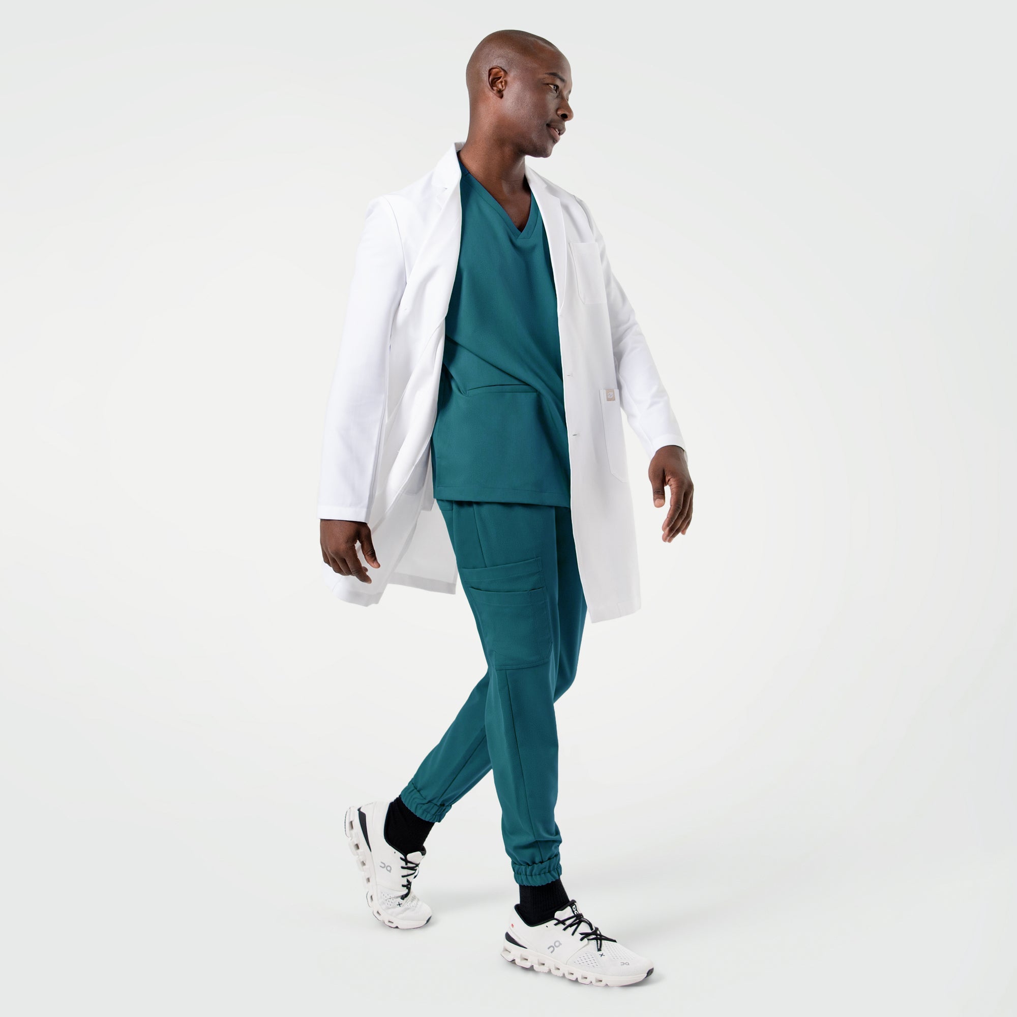 Zenir | Men's Standard Long Lab Coat LCM-301 - White