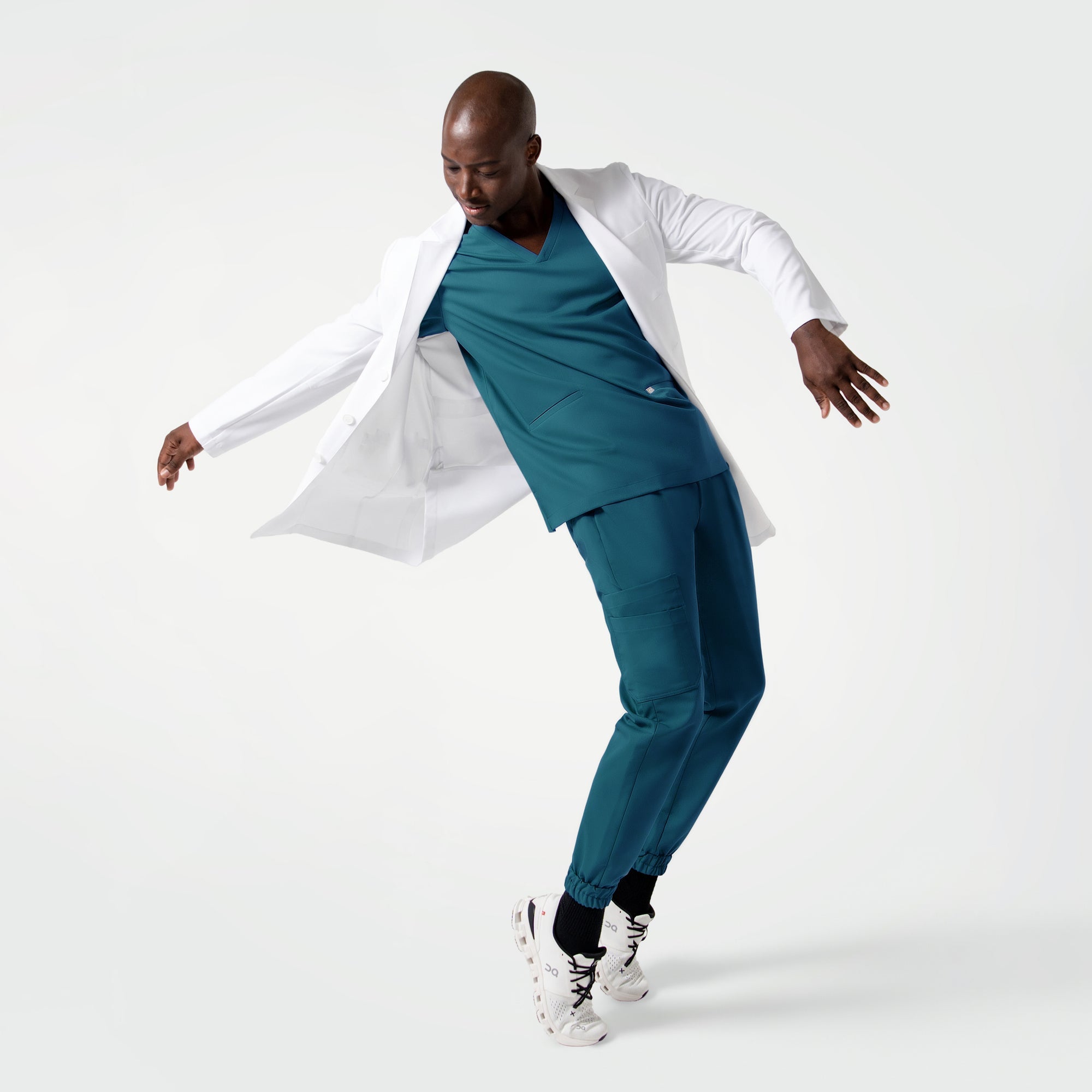 Zenir | Men's Standard Long Lab Coat LCM-301 - White