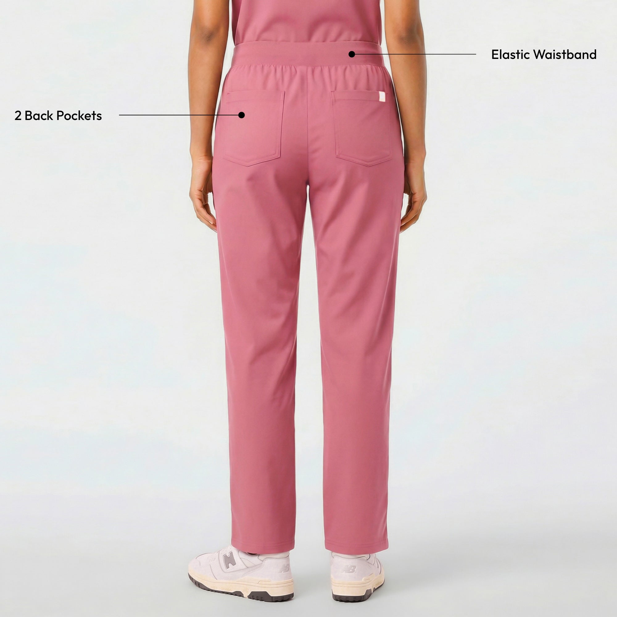 Zenir | Women's Signature Straight Scrub Pants - Coral Pink