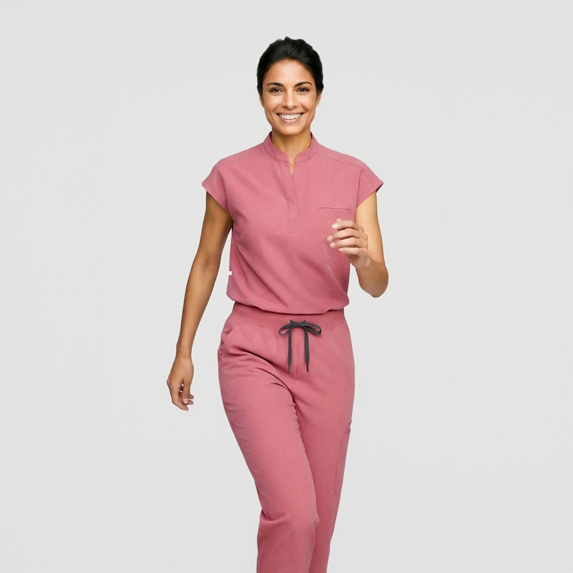 Zenir | Women's Signature Straight Scrub Pants - Coral Pink
