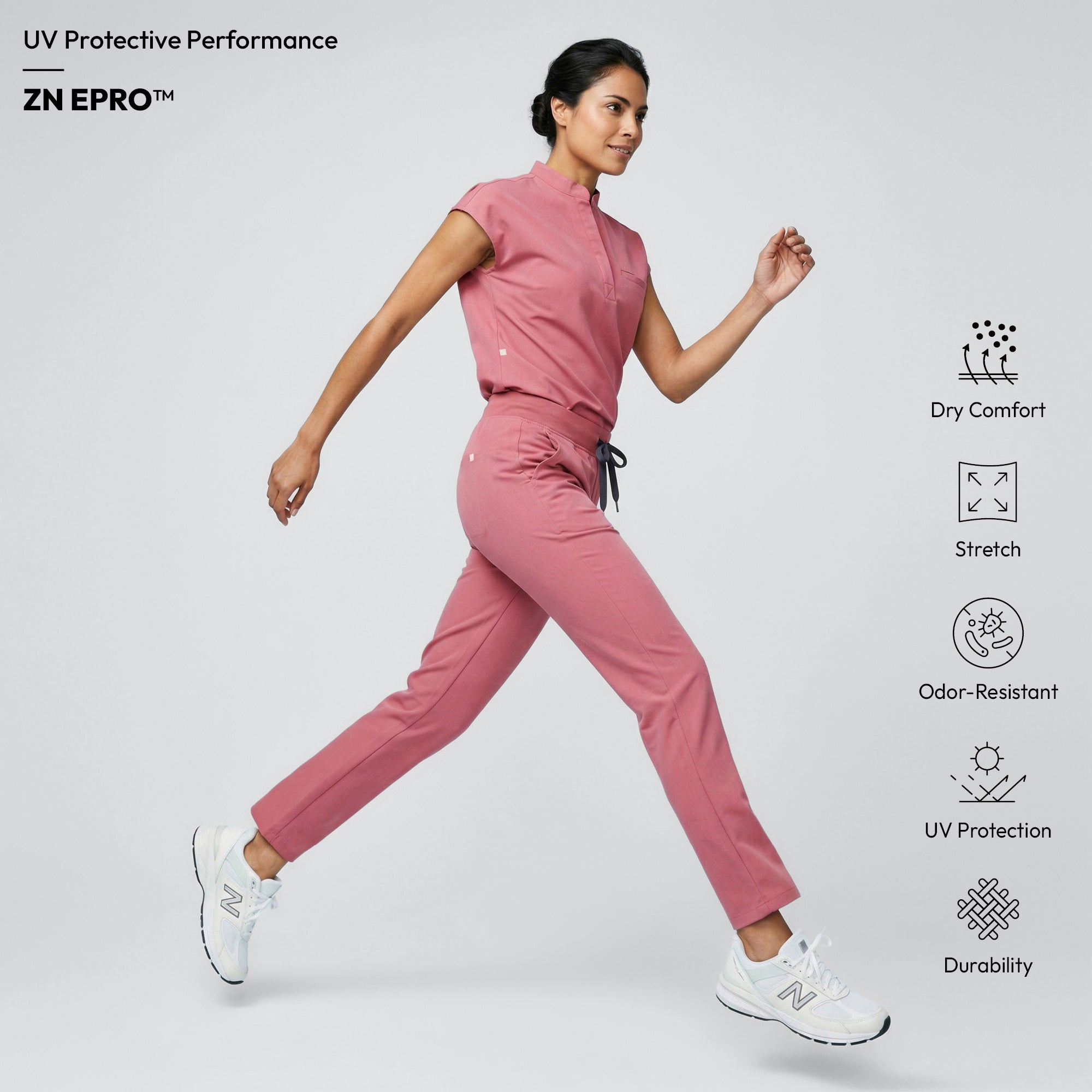 Zenir | Women's Signature Straight Scrub Pants - Coral Pink