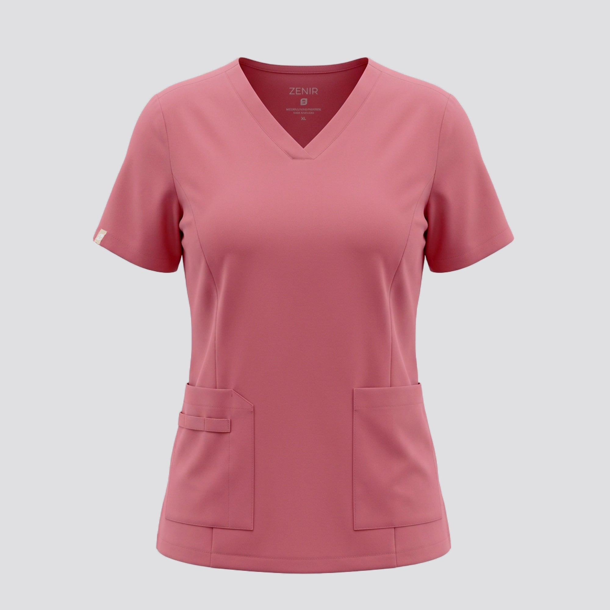 Zenir | Women's VersaPocket Scrub Top - Coral Pink