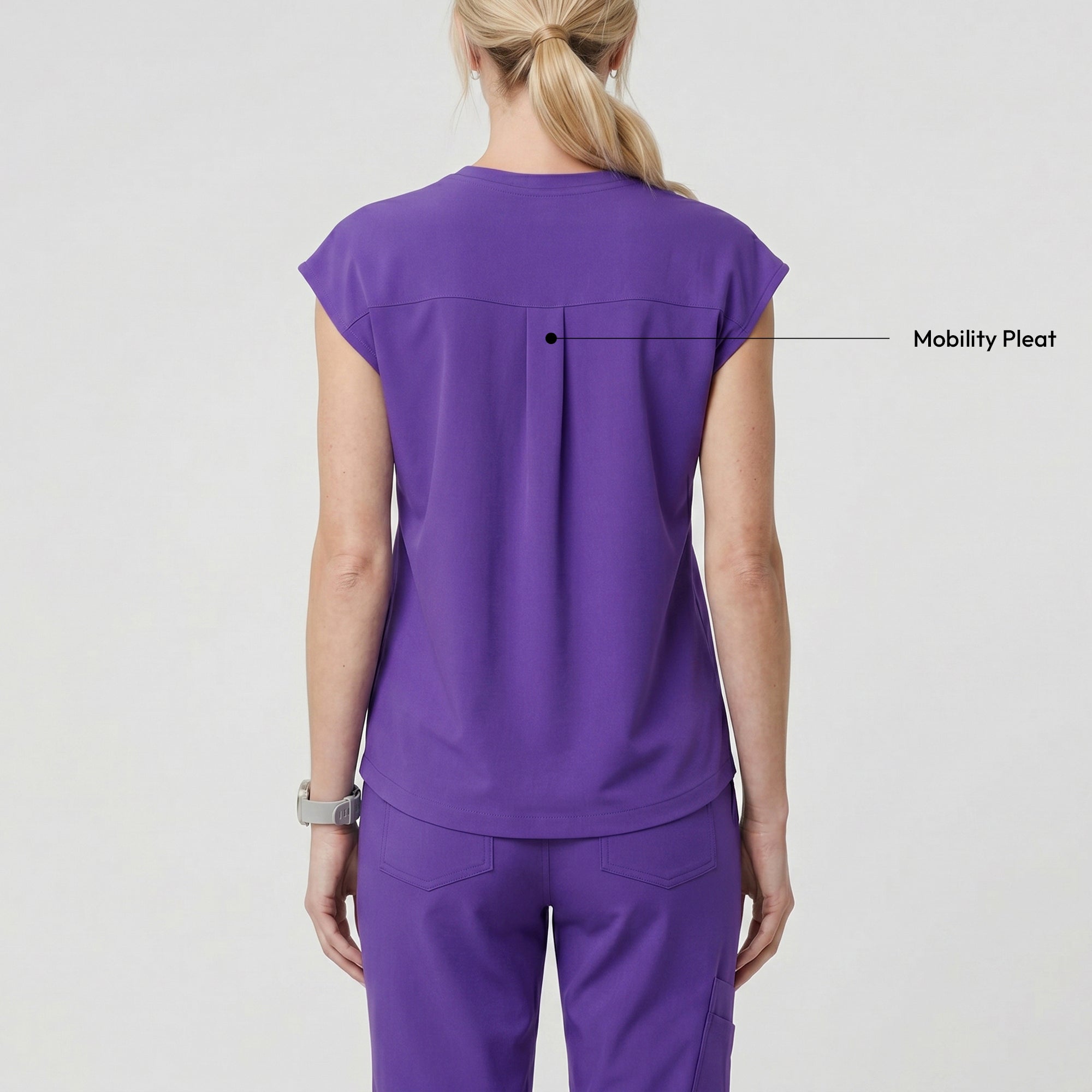 Zenir | Women's Soft Stretch Crewneck Scrub Top - Eggplant