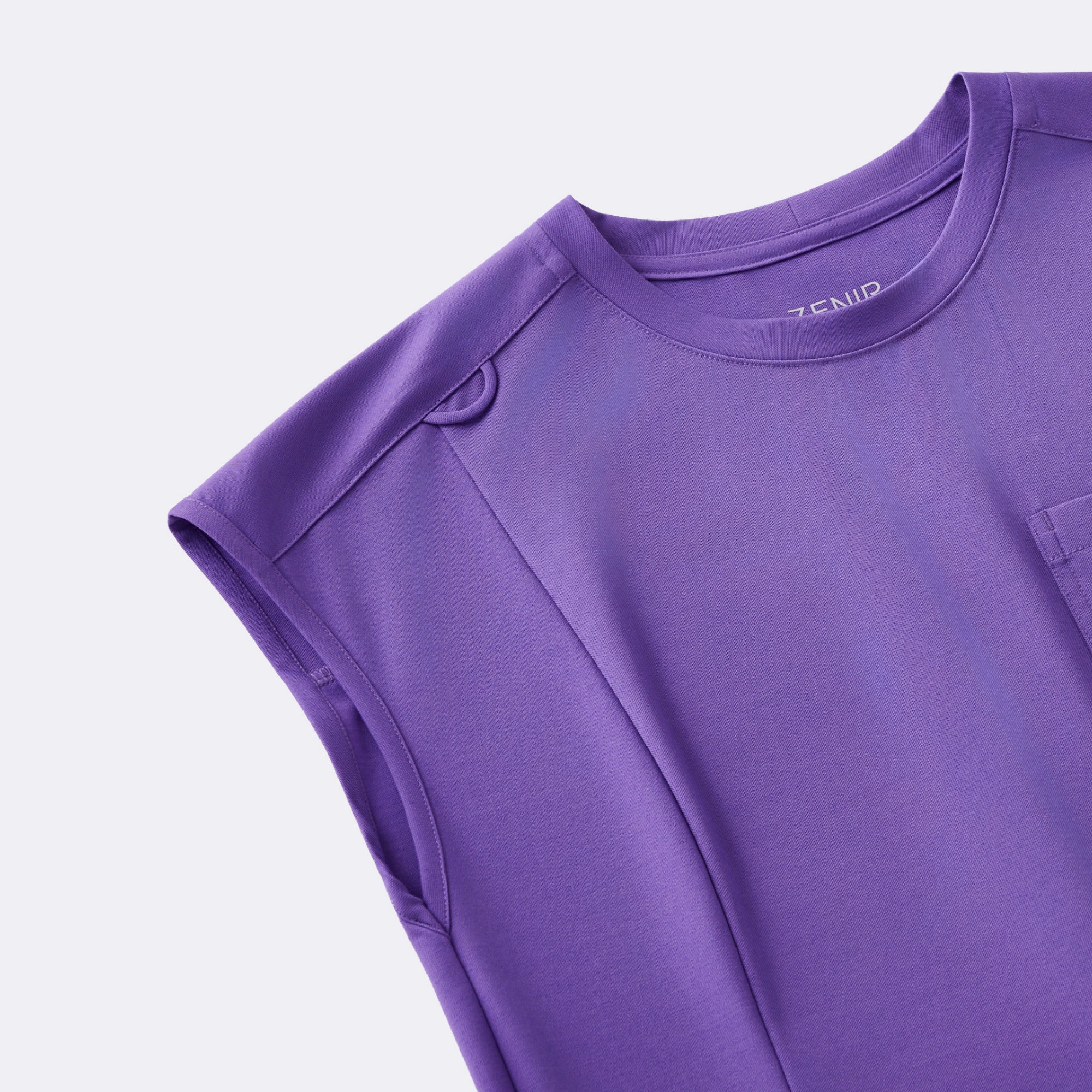 Zenir | Women's Soft Stretch Crewneck Scrub Top - Eggplant
