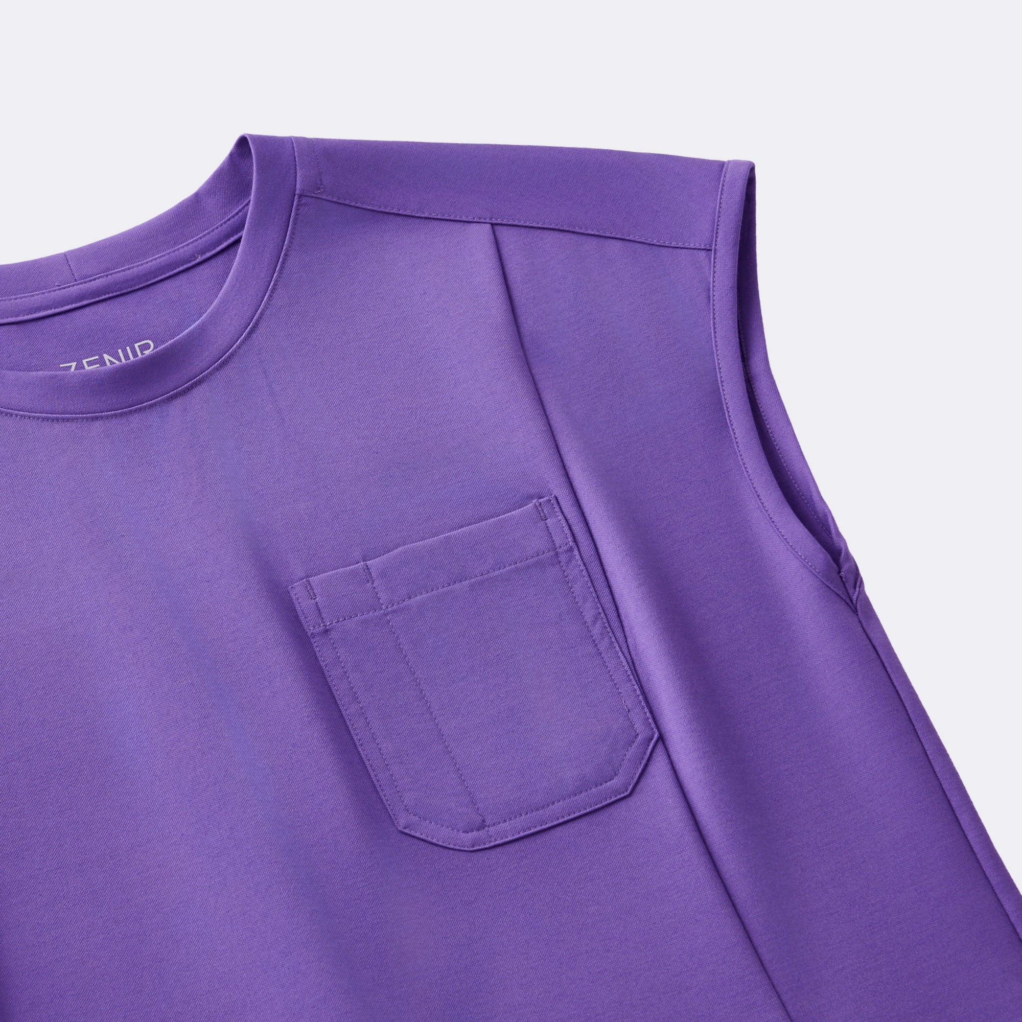 Zenir | Women's Soft Stretch Crewneck Scrub Top - Eggplant