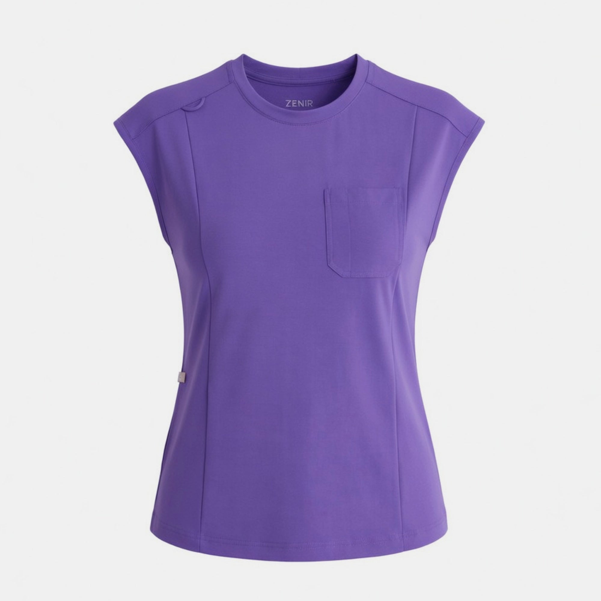 Zenir | Women's Soft Stretch Crewneck Scrub Top - Eggplant
