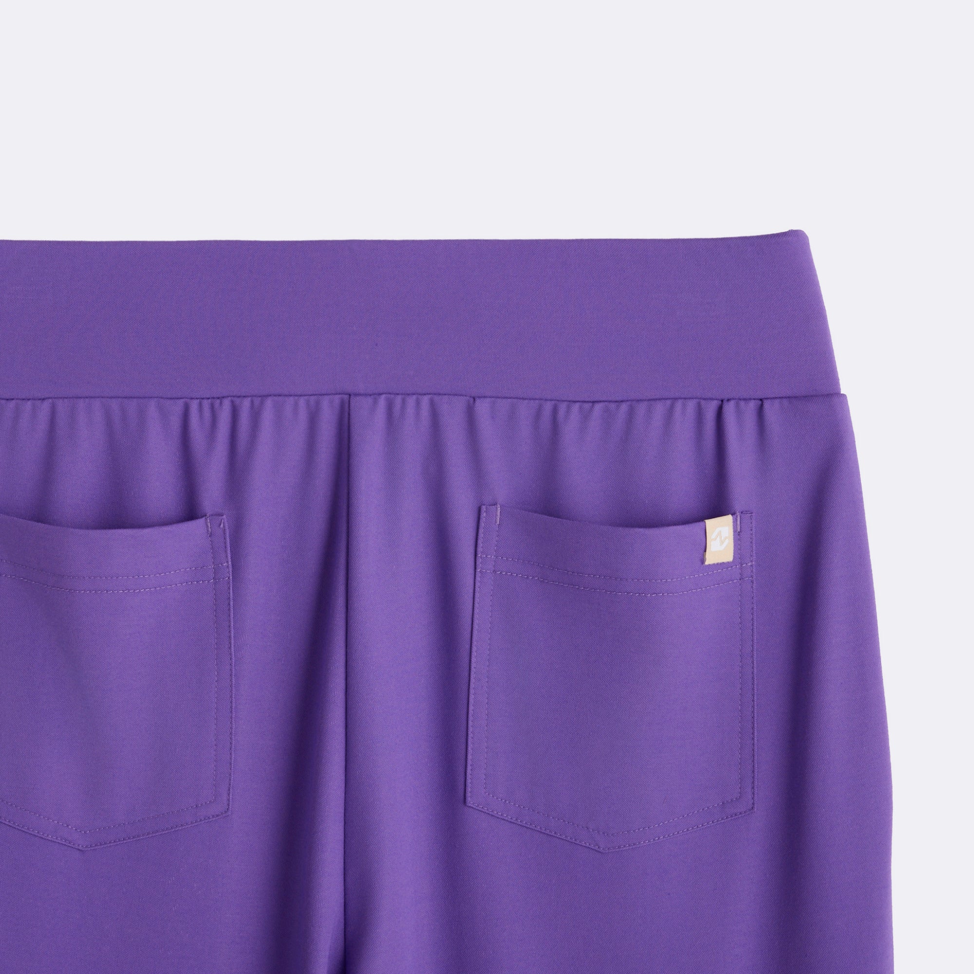 Zenir | Women's Soft Stretch High Waisted Flare Scrub Pants - Eggplant