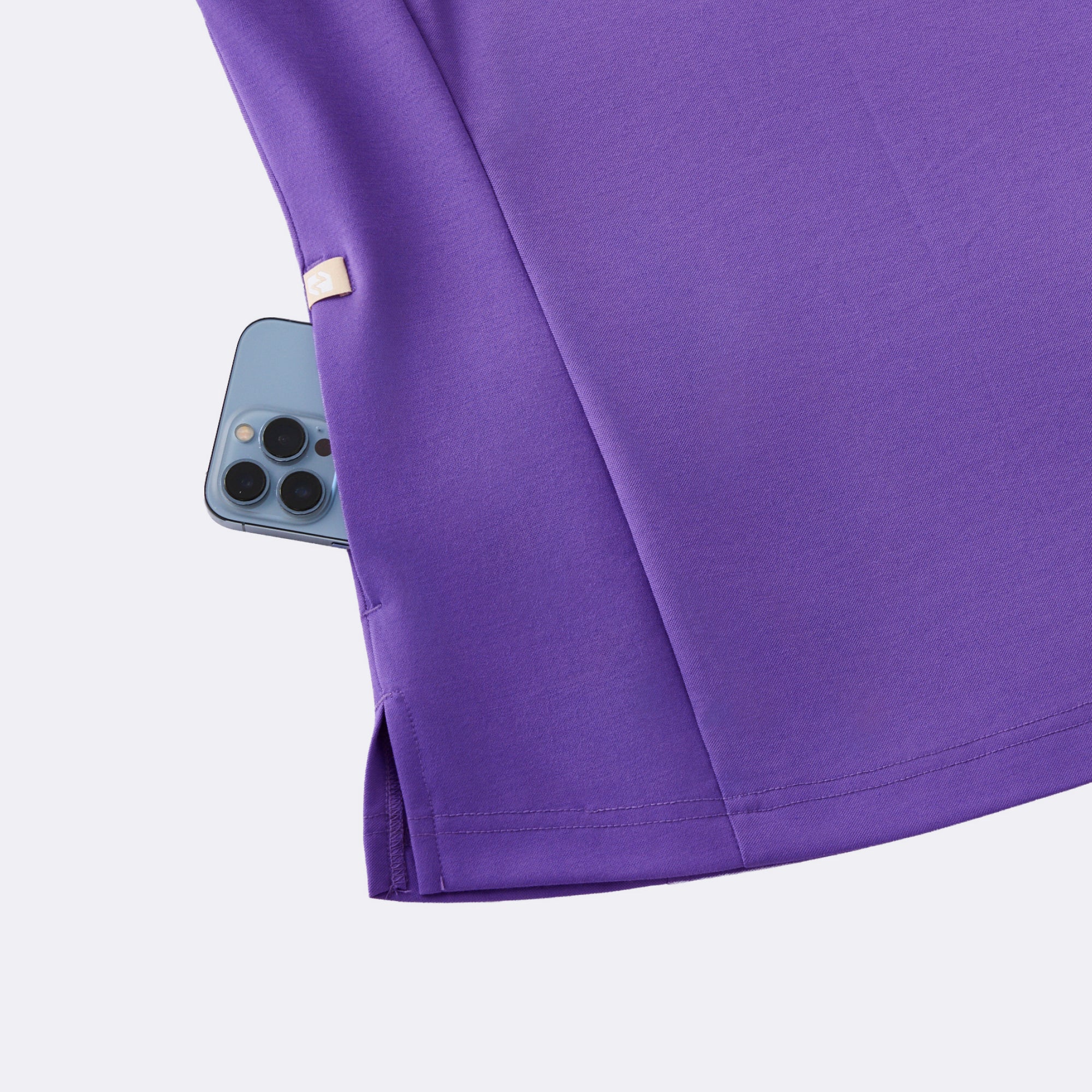 Zenir | Women's Soft Stretch Notched Scrub Top - Eggplant