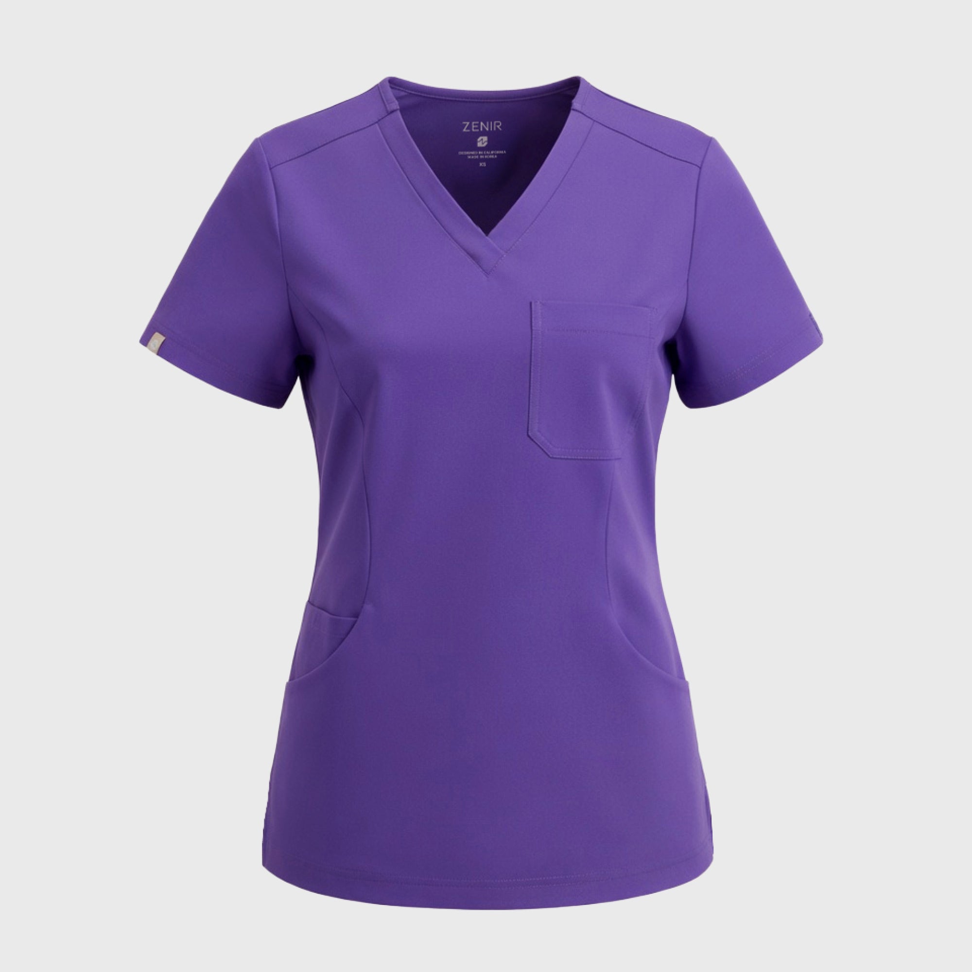 Zenir | Women's Soft Stretch Scrub Top - Eggplant