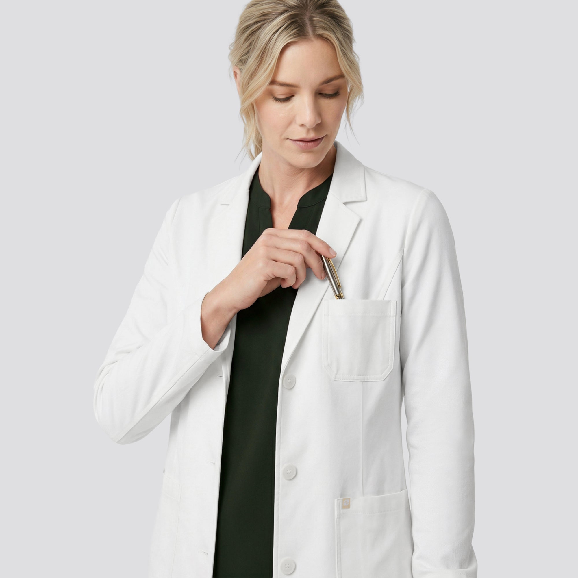 Zenir | Structured Nuevo Long Lab Coat LCW-203 - Ivory White