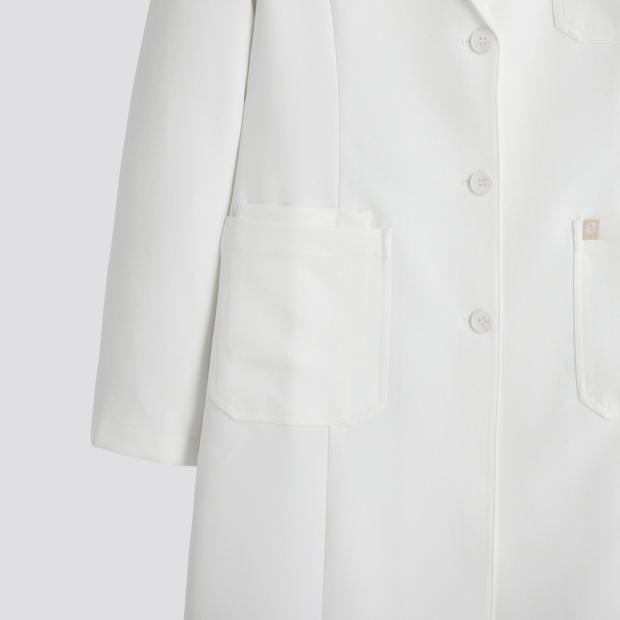Zenir | Structured Nuevo Long Lab Coat LCW-203 - Ivory White