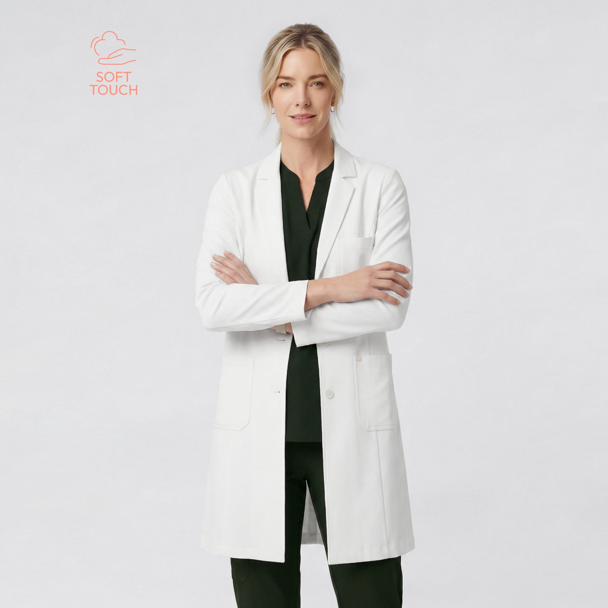 Zenir | Structured Nuevo Long Lab Coat LCW-203 - Ivory White