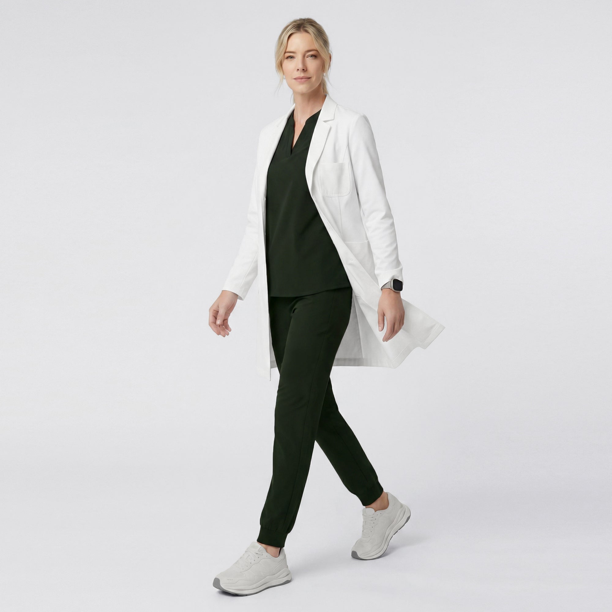 Zenir | Structured Nuevo Long Lab Coat LCW-203 - Ivory White