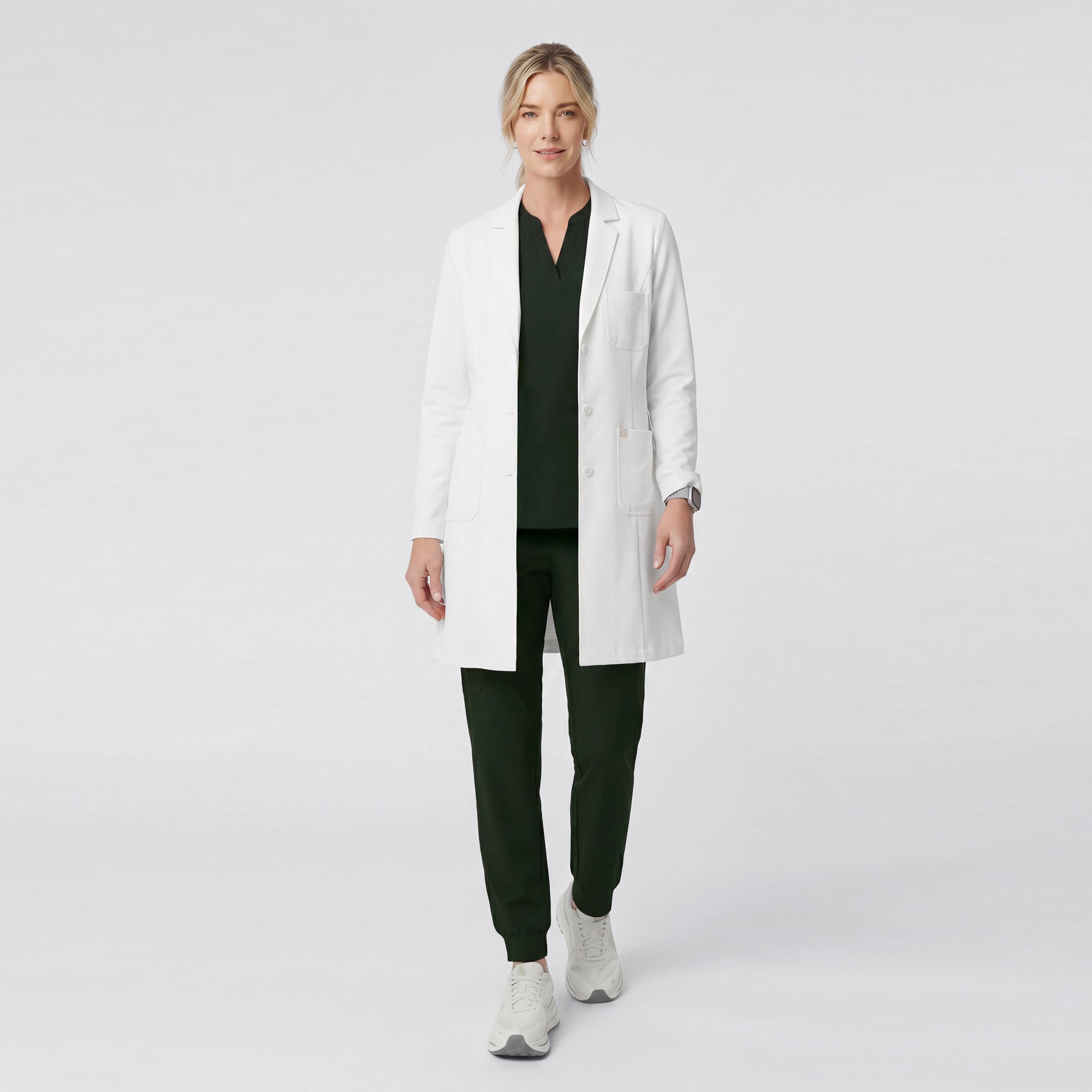Zenir | Structured Nuevo Long Lab Coat LCW-203 - Ivory White