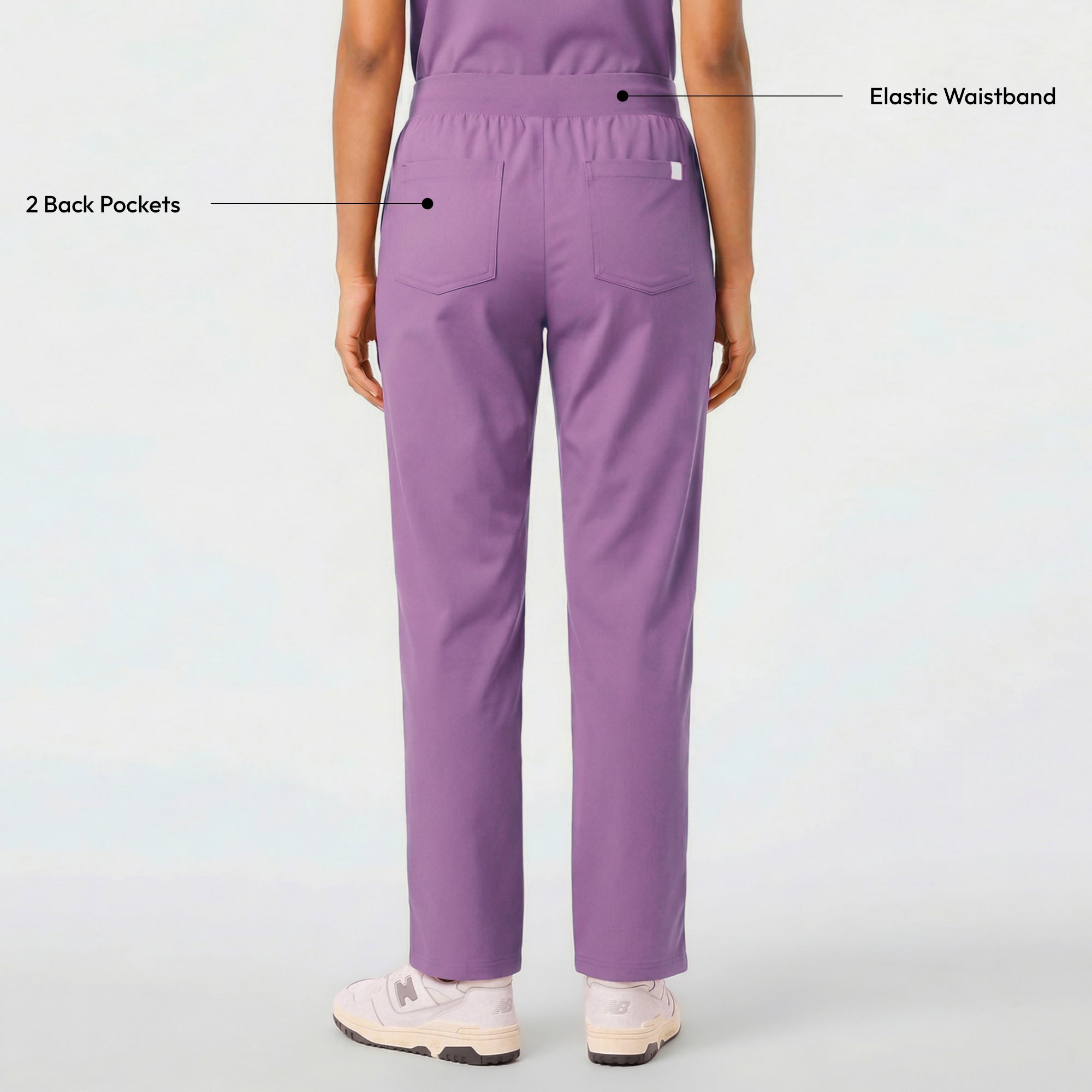 Zenir | Women's Signature Straight Scrub Pants - Mauve Pink