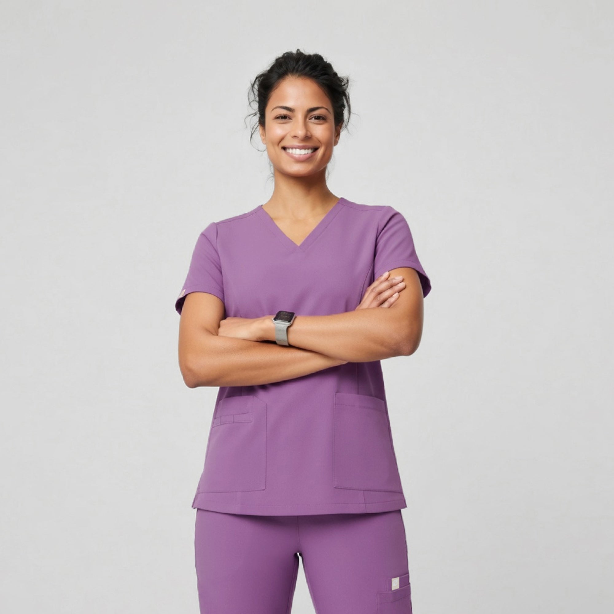 Zenir | Women's VersaPocket Scrub Top - Mauve Pink