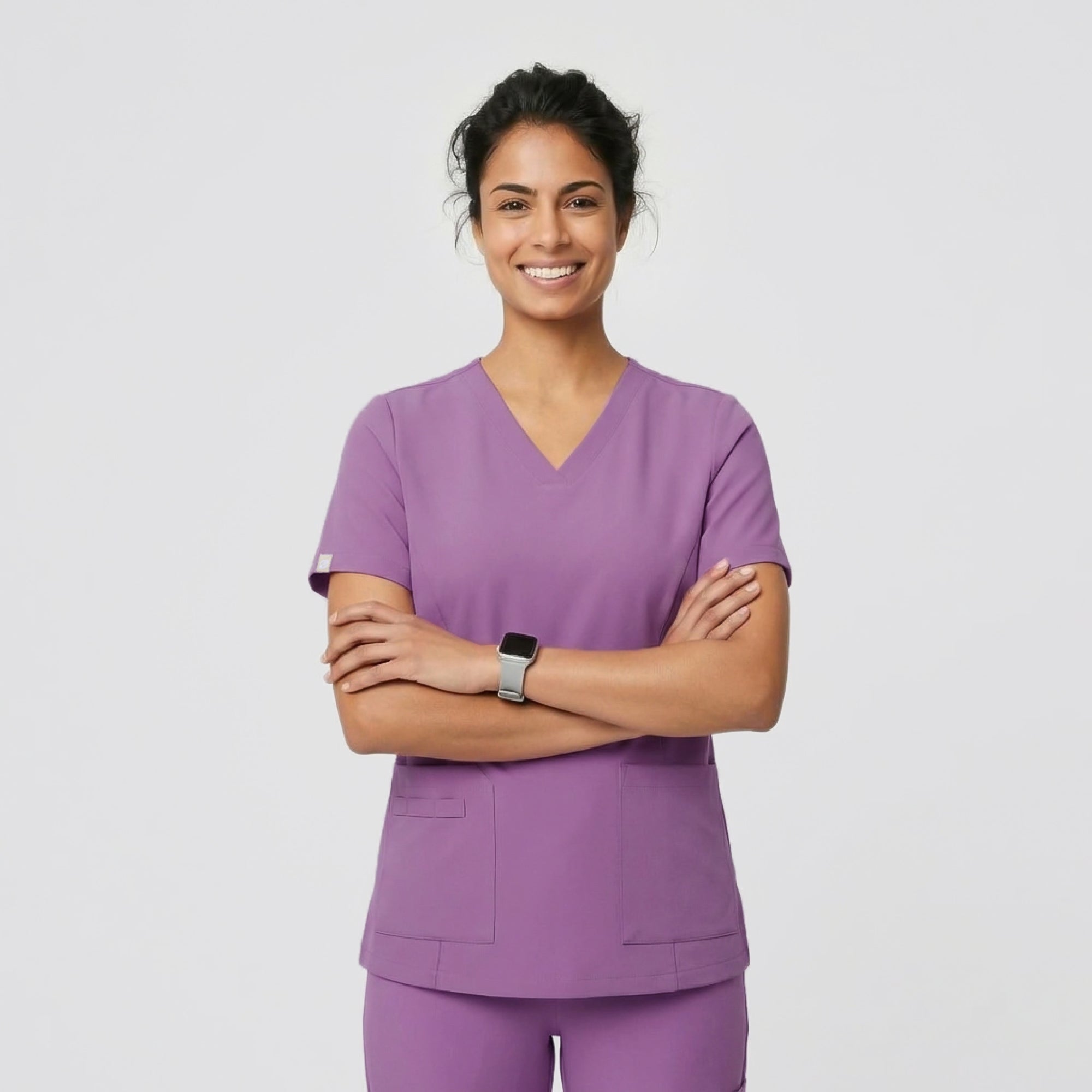 Zenir | Women's VersaPocket Scrub Top - Mauve Pink