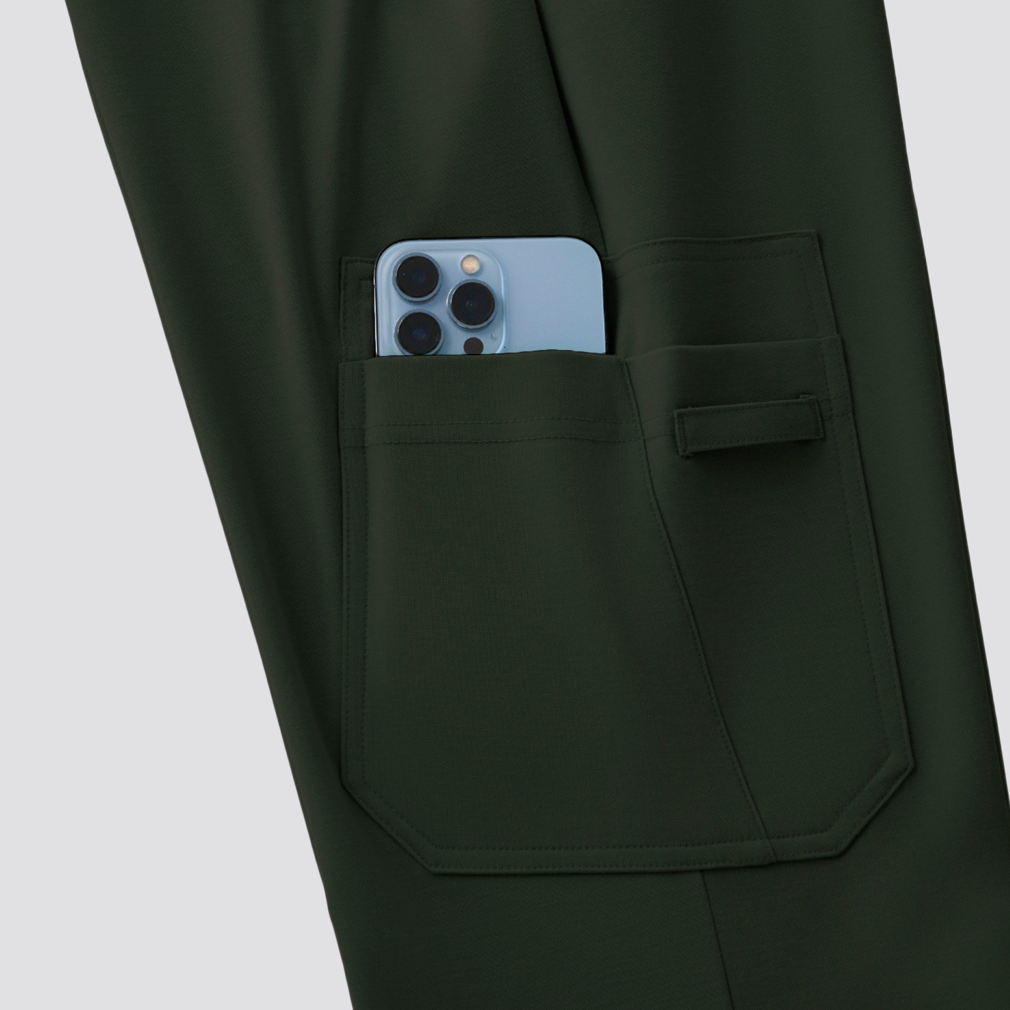 Zenir | Women's Soft Stretch High Waisted Flare Scrub Pants - Olive Green
