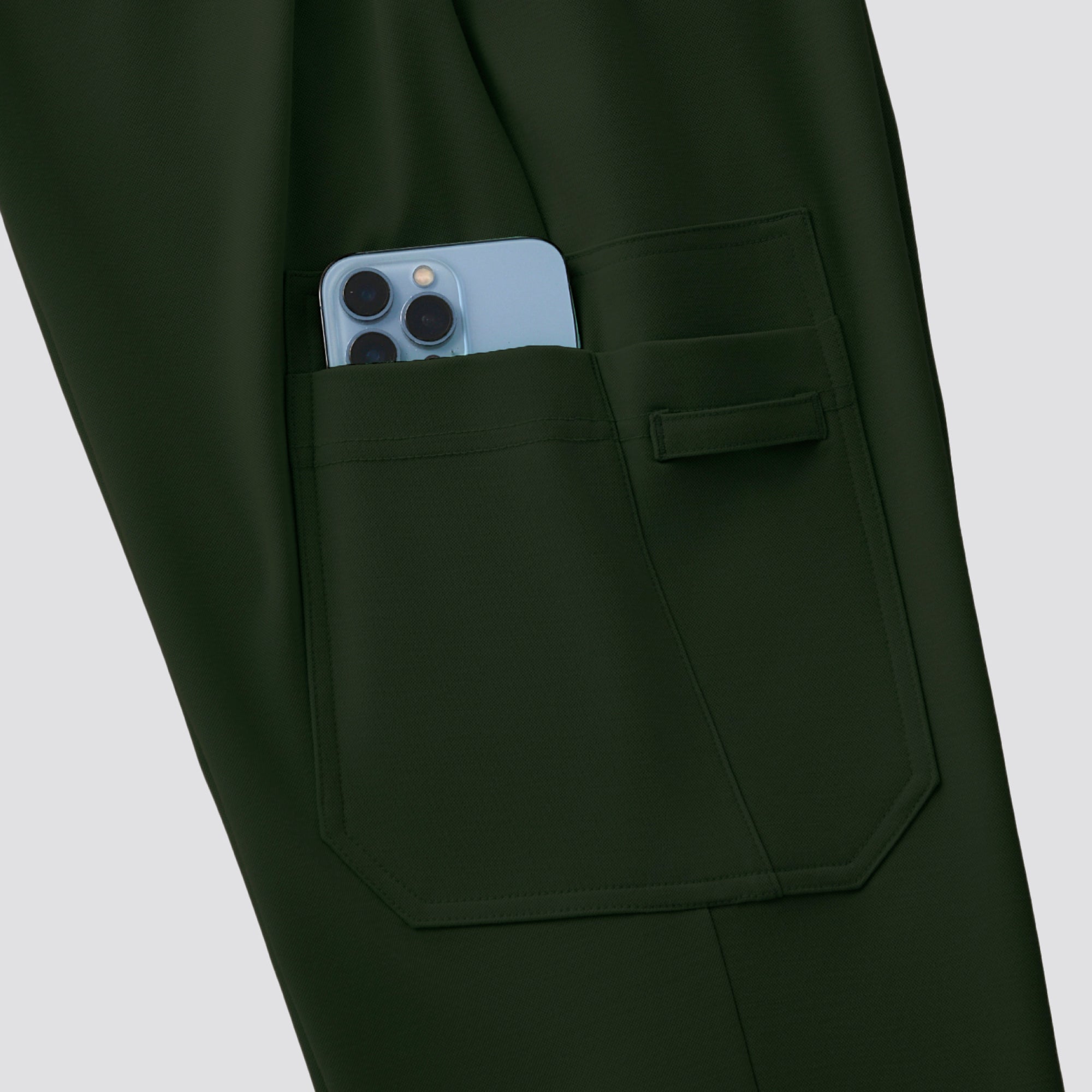 Zenir | Women's Soft Stretch High Waisted Jogger Scrub Pants - Olive Green