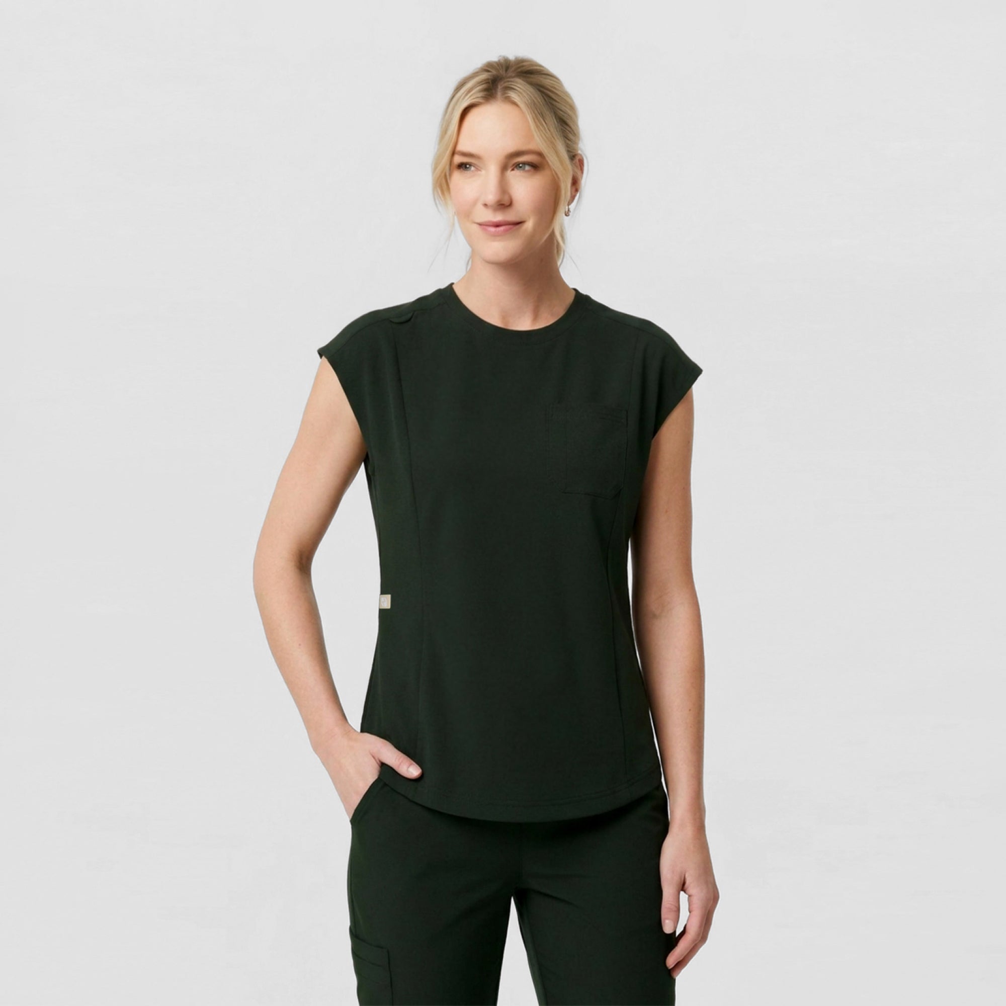 Zenir | Women's Soft Stretch High Waisted Jogger Scrub Pants - Olive Green