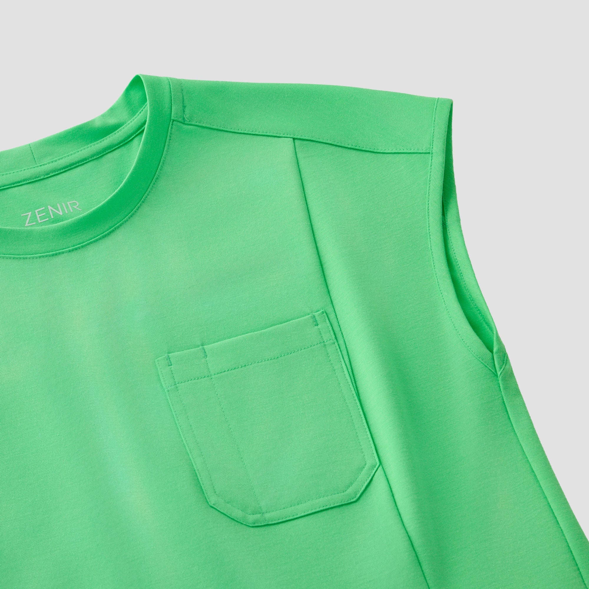 Zenir | Women's Soft Stretch Crewneck Scrub Top - Pistachio Green