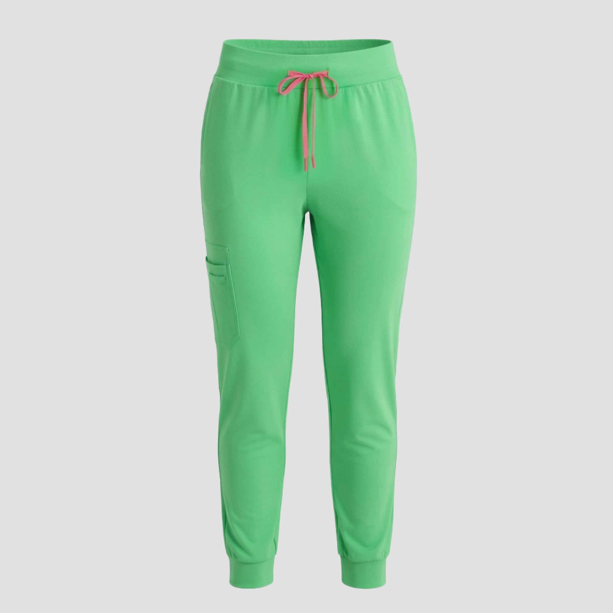 Zenir | Women's Soft Stretch High Waisted Jogger Scrub Pants - Pistachio Green