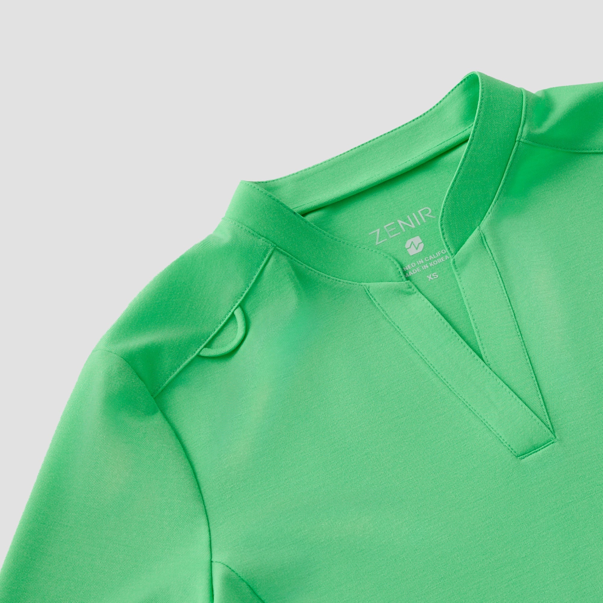 Zenir | Women's Soft Stretch Notched Scrub Top - Pistachio Green