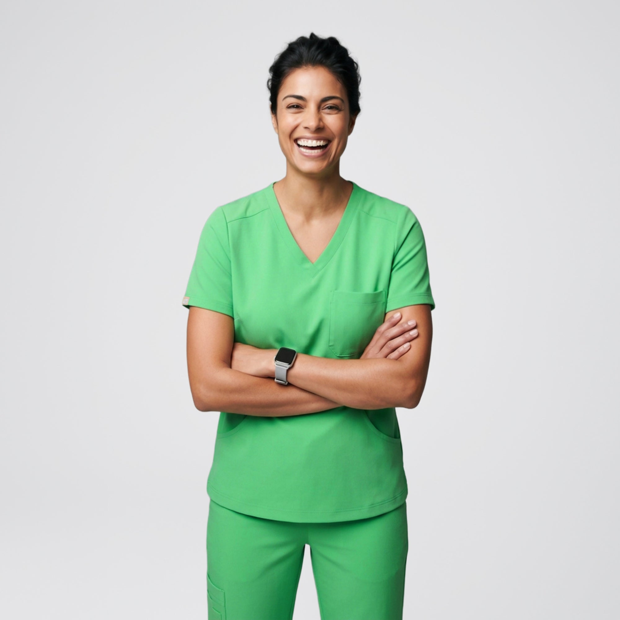 Zenir | Women's Soft Stretch Scrub Top - Pistachio Green