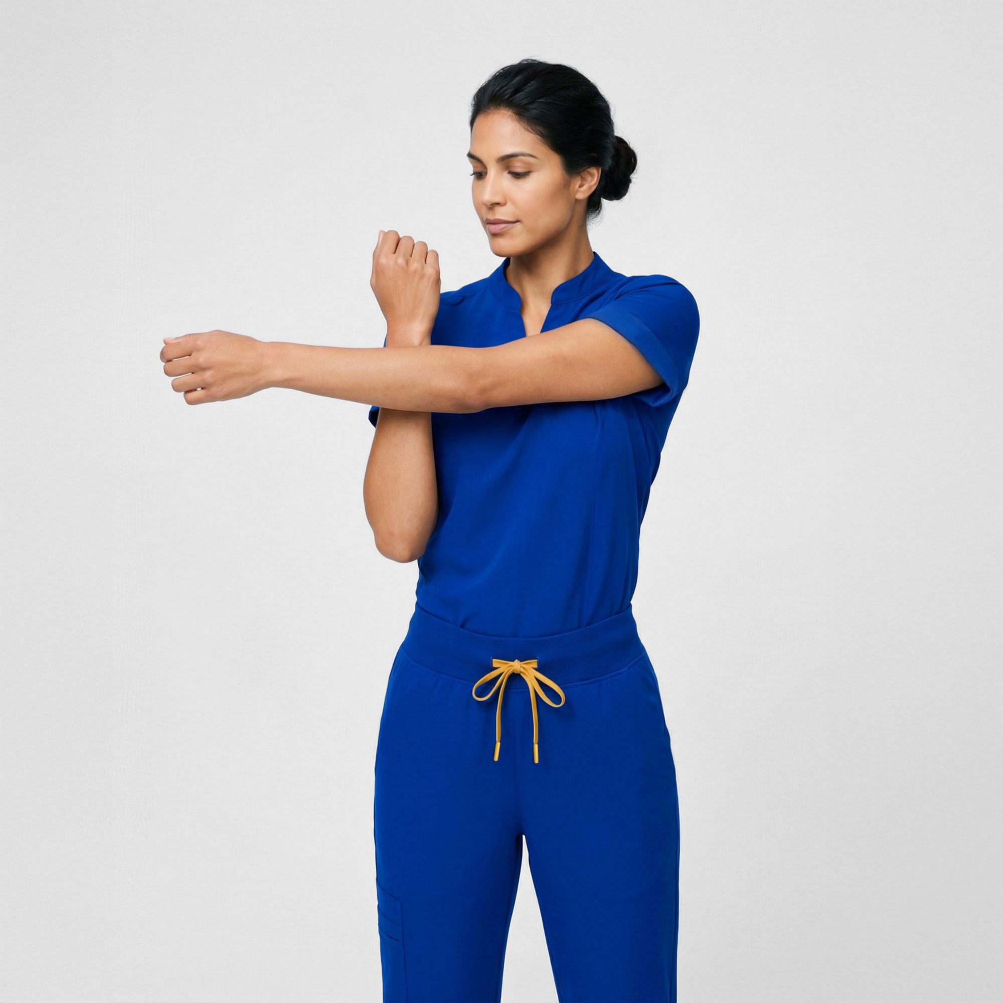Zenir | Women's Soft Stretch High Waisted Jogger Scrub Pants - Royal Blue