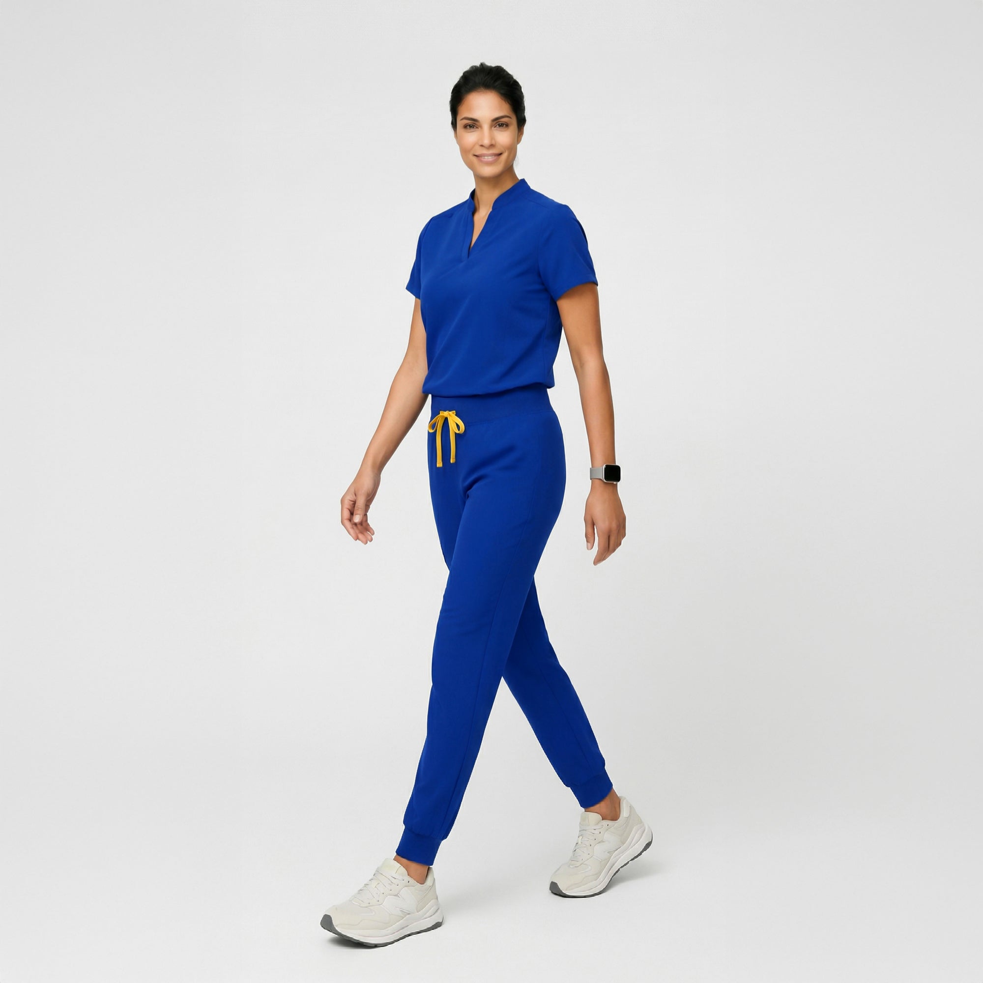 Zenir | Women's Soft Stretch Notched Scrub Top - Royal Blue