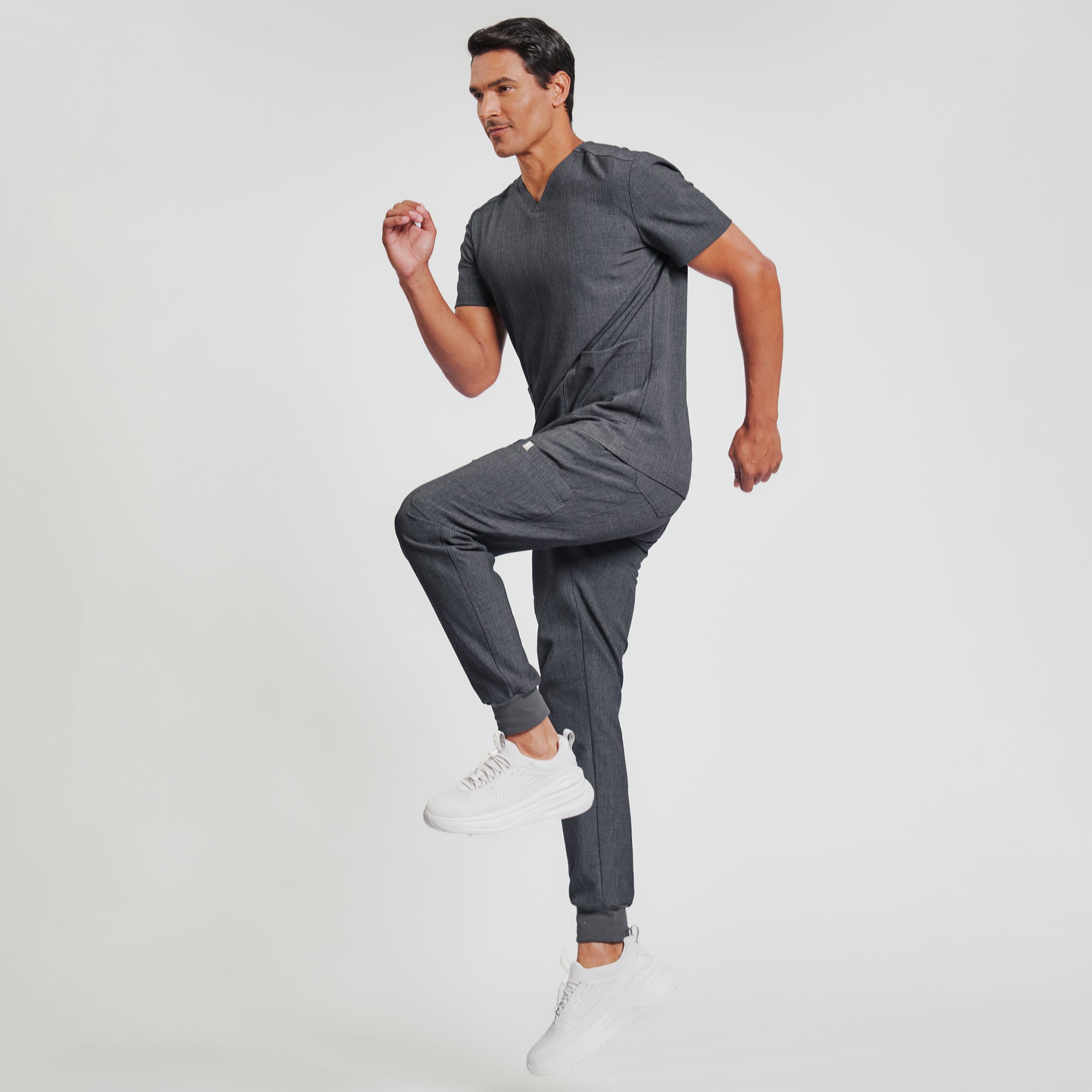 Zenir | Men's Essential 8-Pocket Jogger Scrub Pants - Charcoal Gray