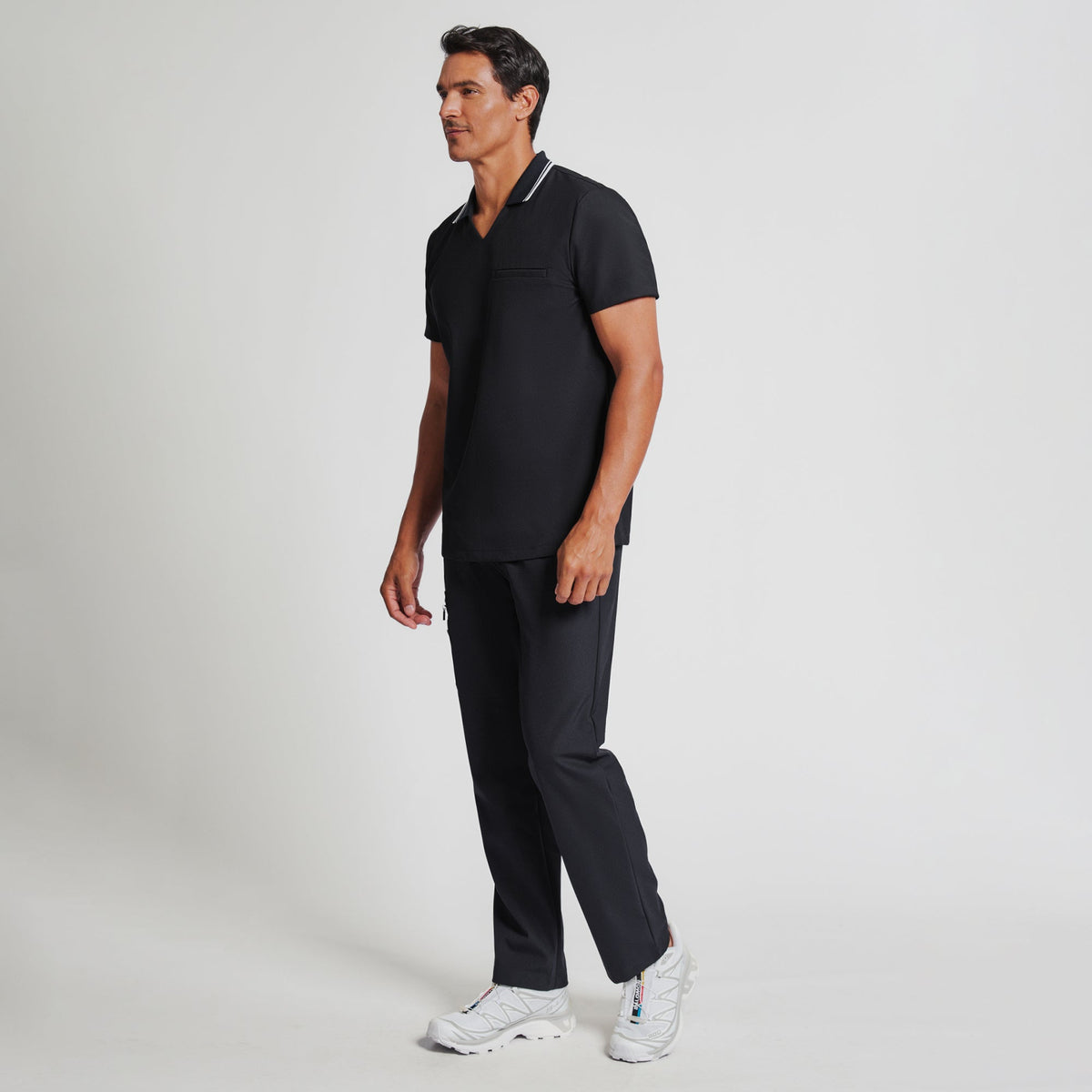 Zenir | Men's Performance Polo Scrub Top - Jet Black