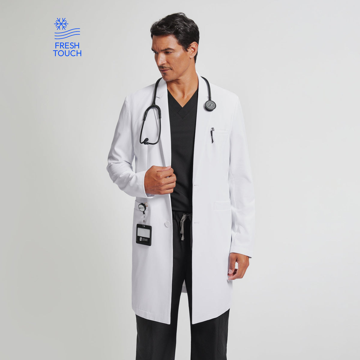 Zenir | Men's Professional Long Lab Coat LCM-103 - White