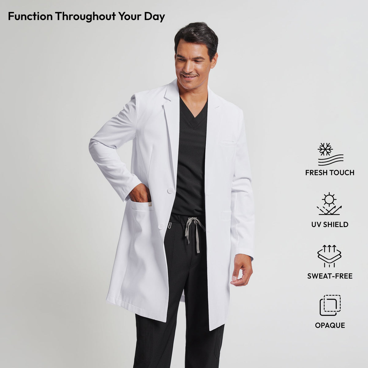Zenir | Men's Professional Long Lab Coat LCM-103 - White