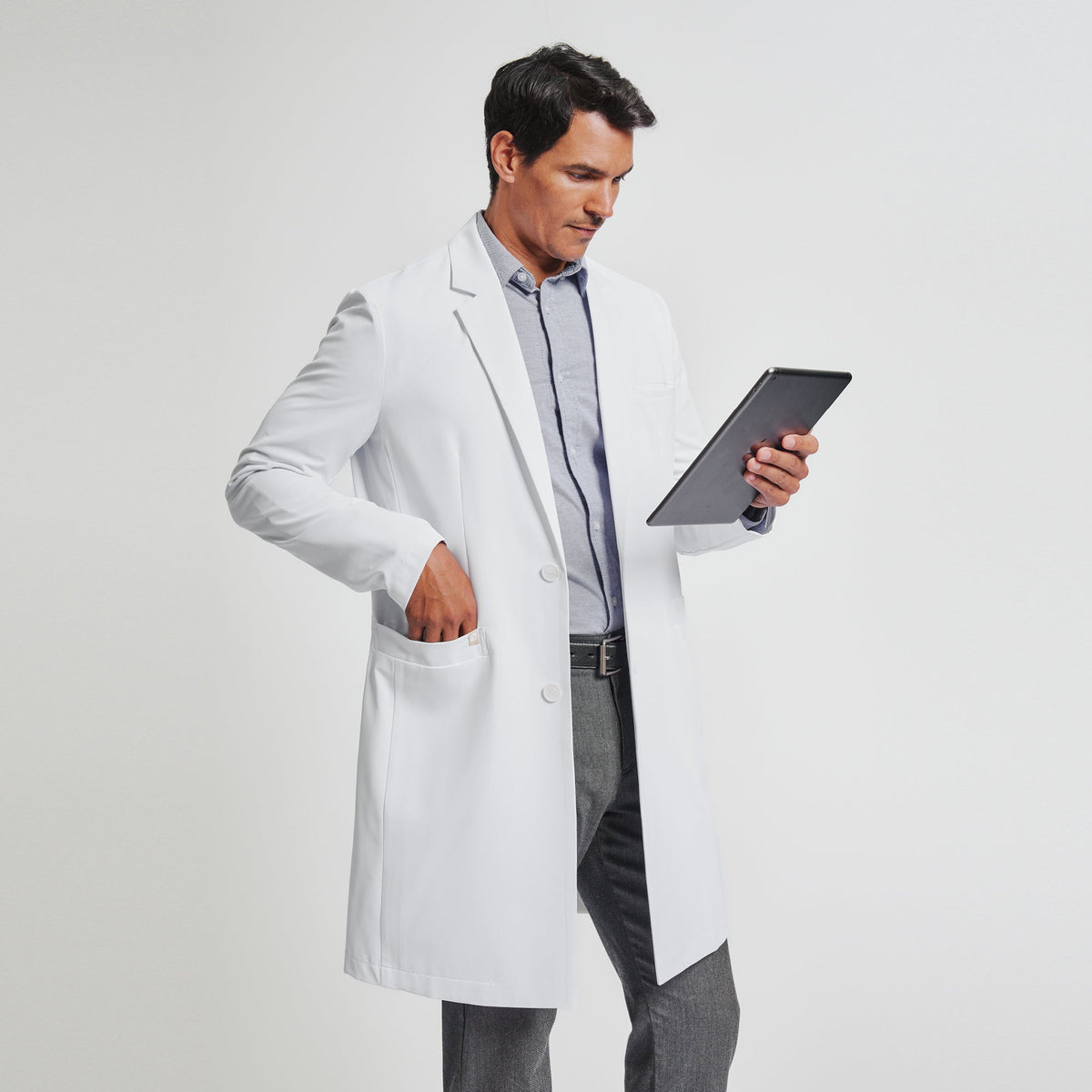 Zenir | Men's Professional Long Lab Coat LCM-103 - White