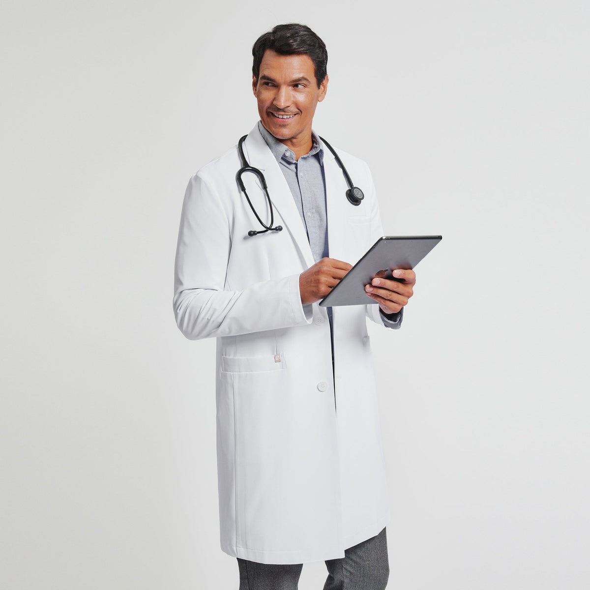 Zenir | Men's Professional Long Lab Coat LCM-103 - White