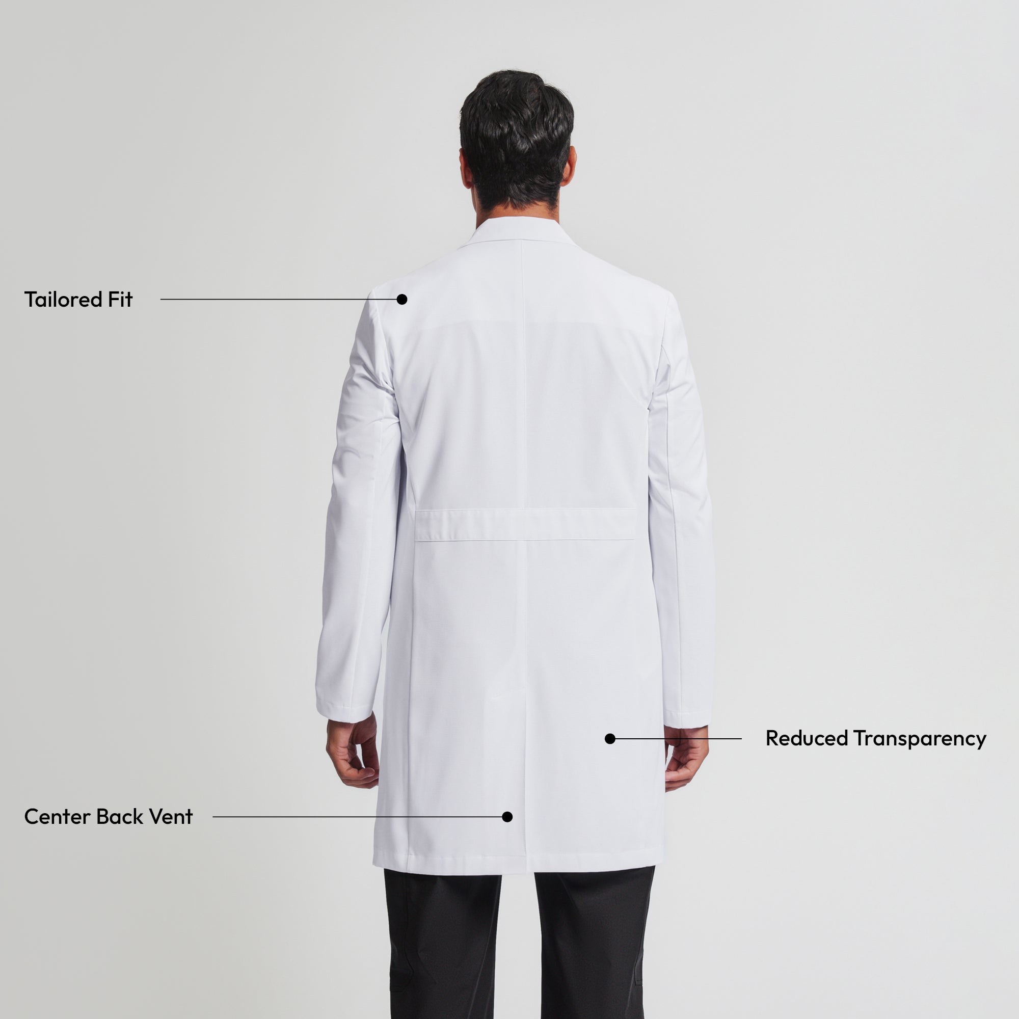 Zenir | Men's Professional Long Lab Coat LCM-303 - White
