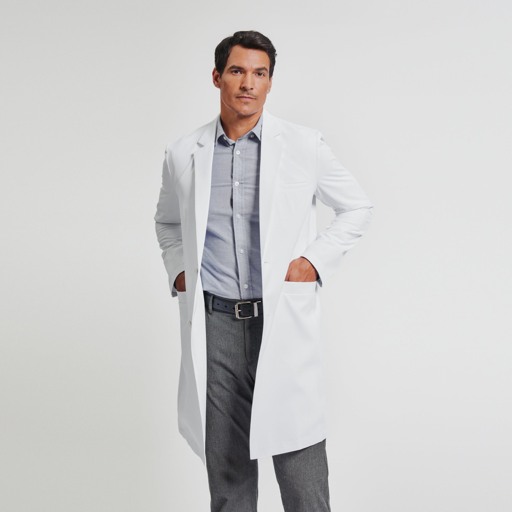 Zenir | Men's Professional Long Lab Coat LCM-303 - White