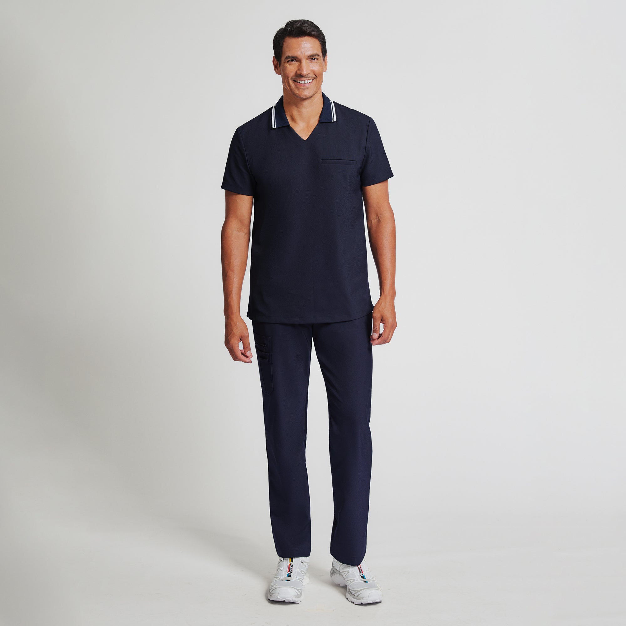 Zenir | Men's Performance Polo Scrub Top - Midnight Navy