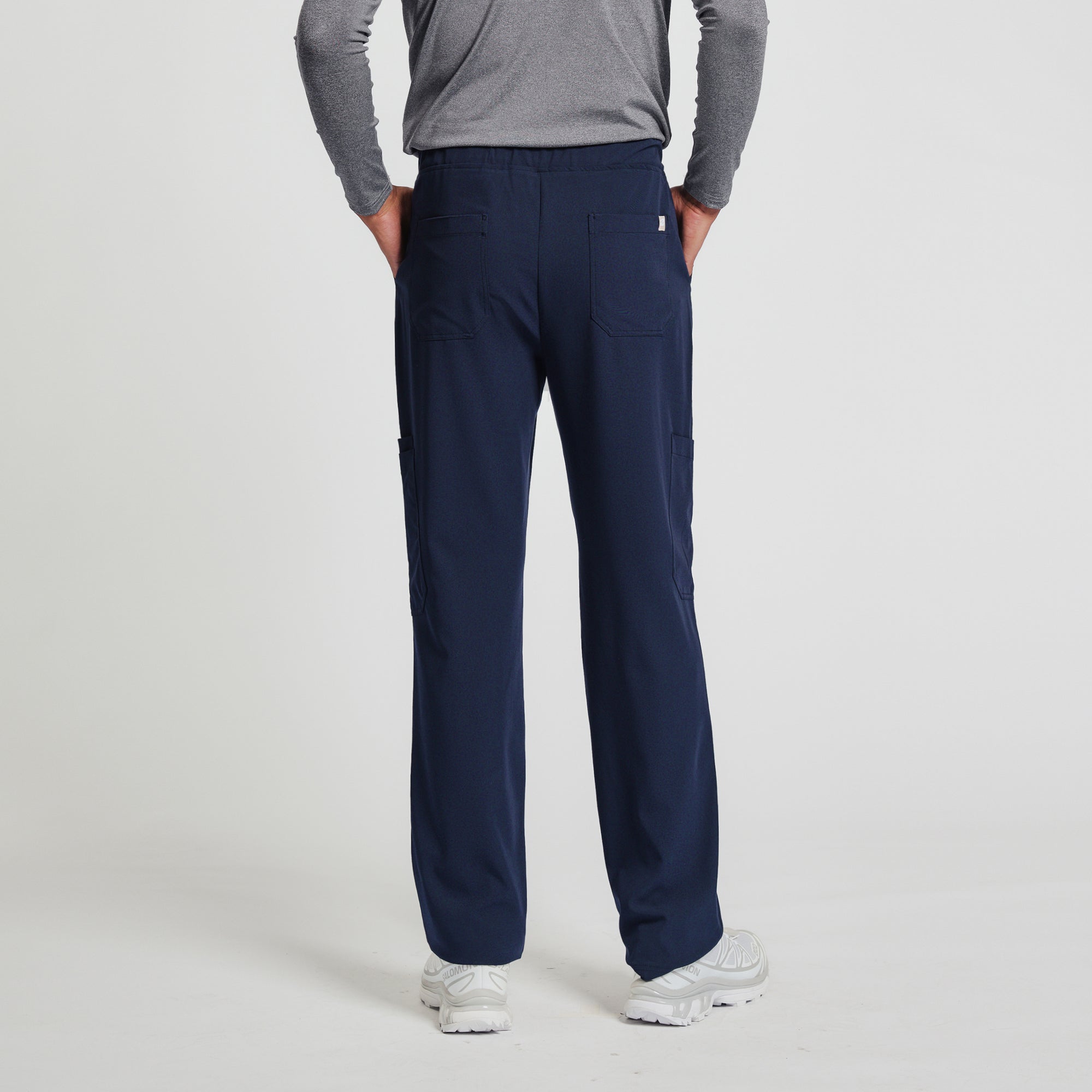 Zenir | Men's Essential 8-Pocket Straight Scrub Pants - Navy
