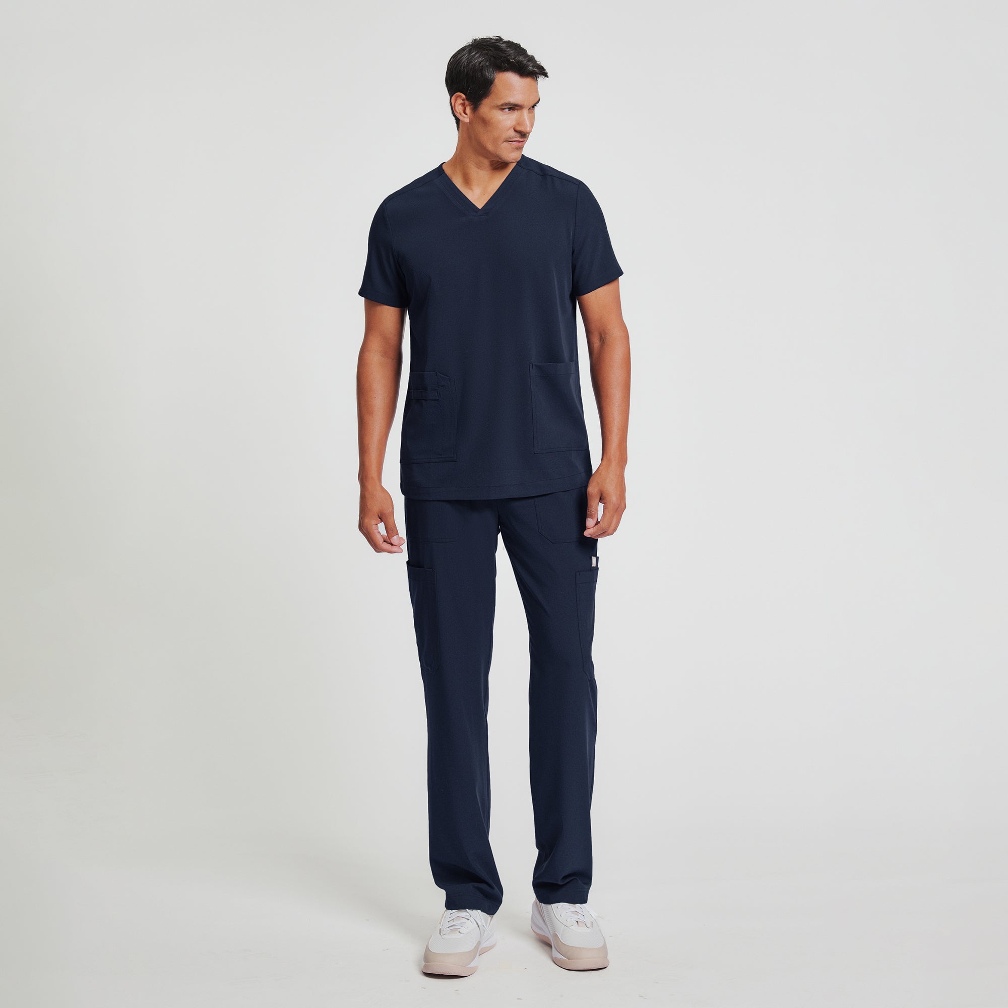 Zenir | Men's Essential 8-Pocket Straight Scrub Pants - Navy