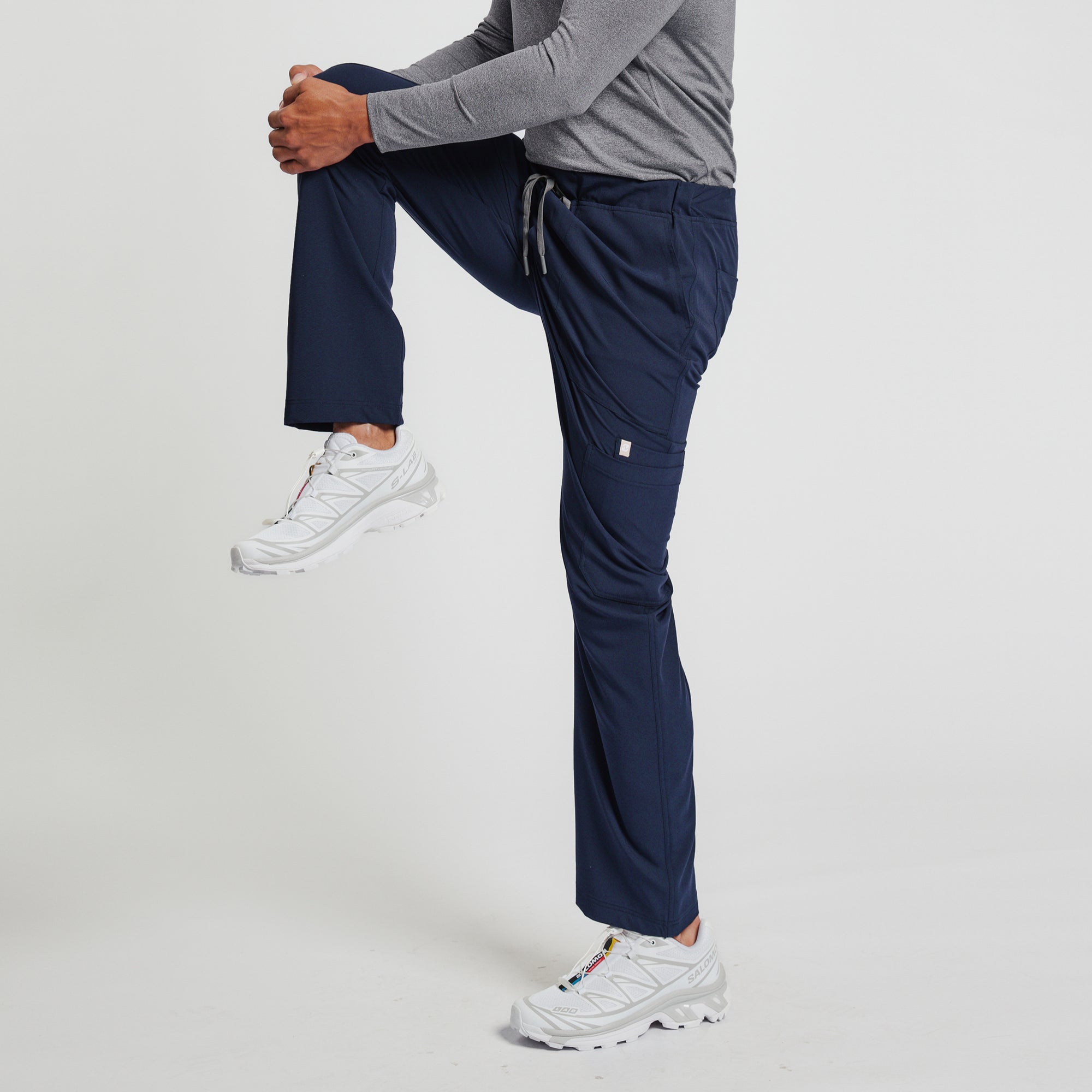 Zenir | Men's Essential 8-Pocket Straight Scrub Pants - Navy