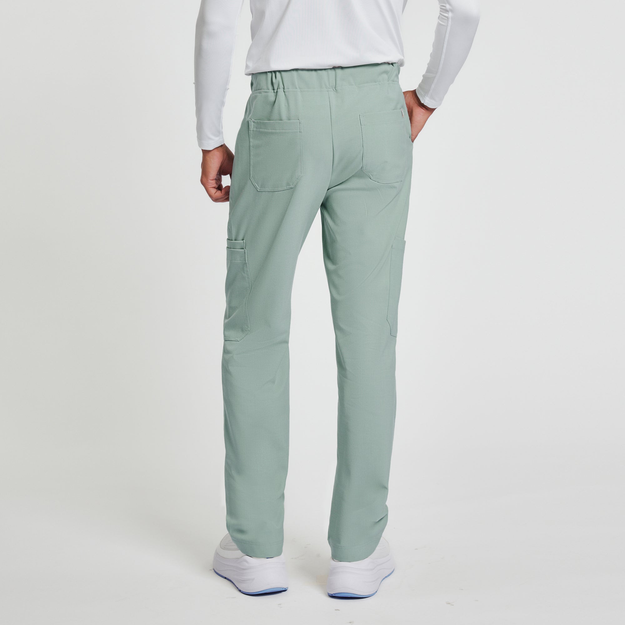 Zenir | Men's Essential 8-Pocket Straight Scrub Pants - Sage Green