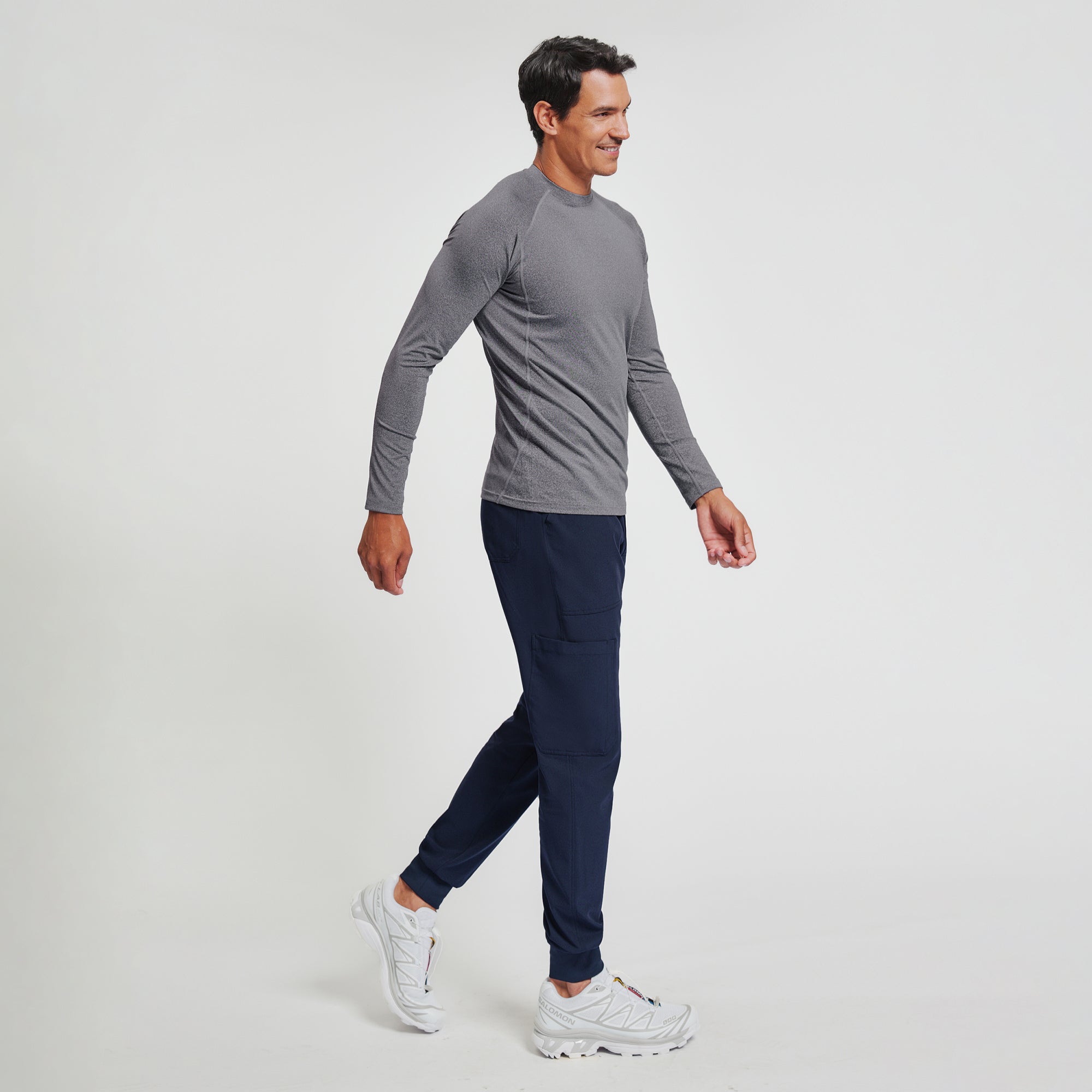 Zenir | Men's Essential Underscrub Top - Stone Gray