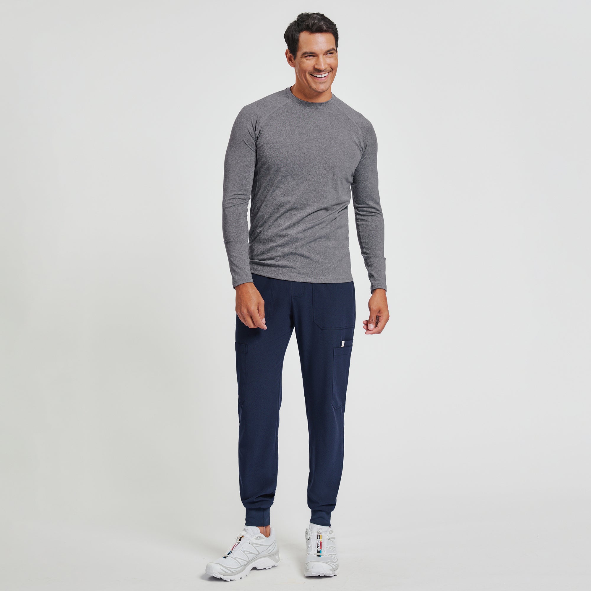 Zenir | Men's Essential Underscrub Top - Stone Gray