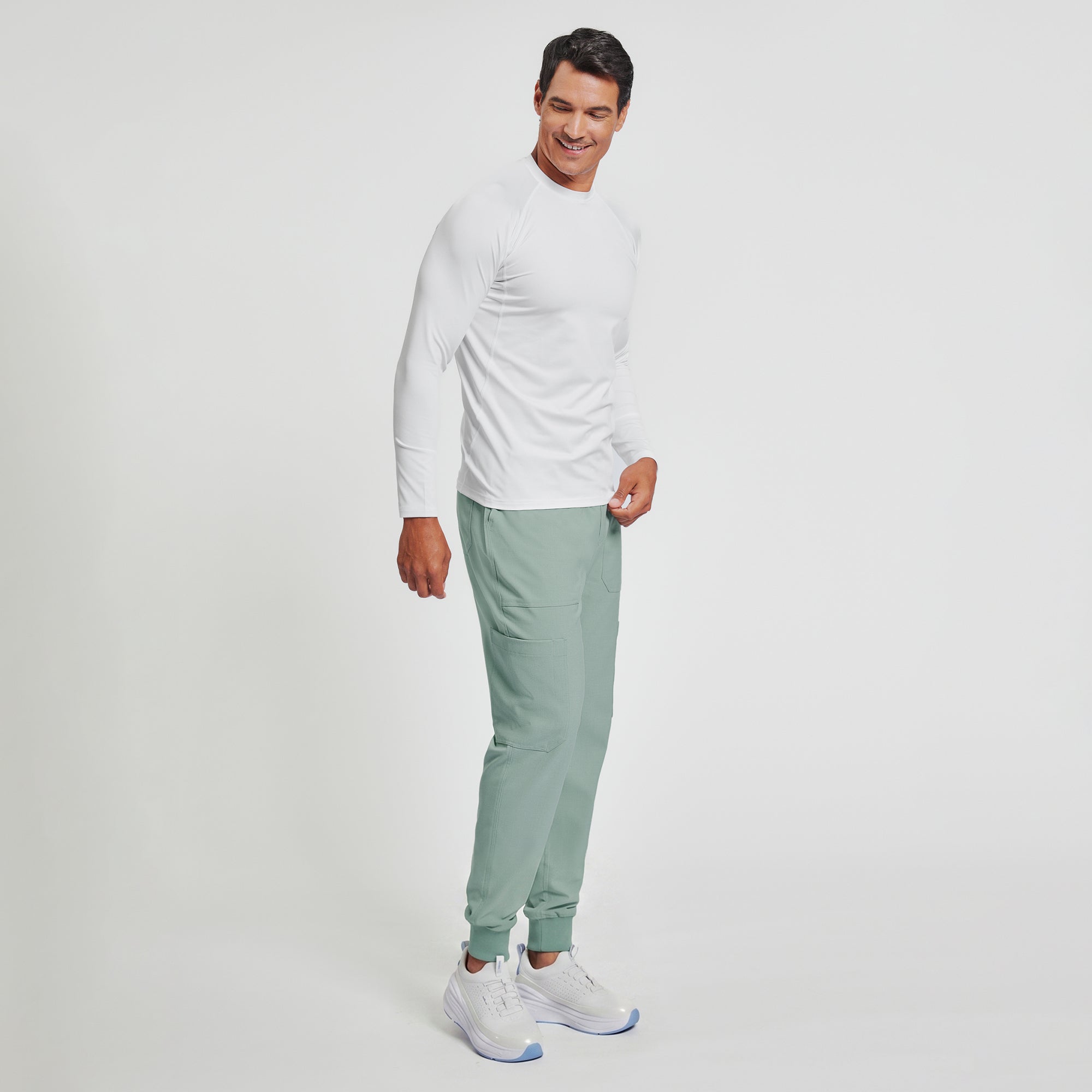 Zenir | Men's Essential Underscrub Top - White
