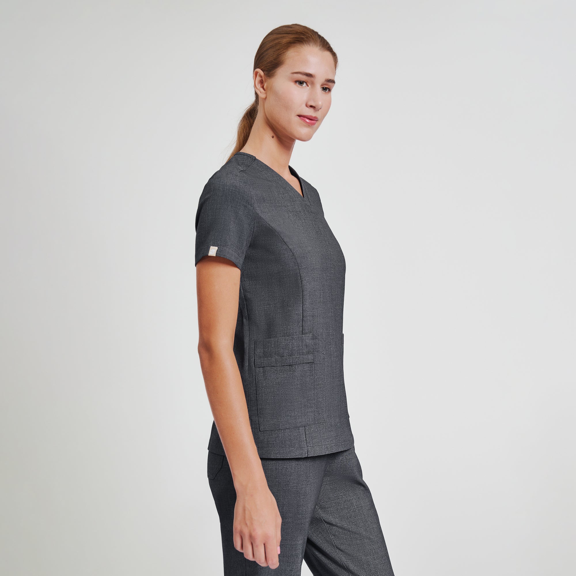 Zenir | Women's VersaPocket Scrub Top - Charcoal Gray
