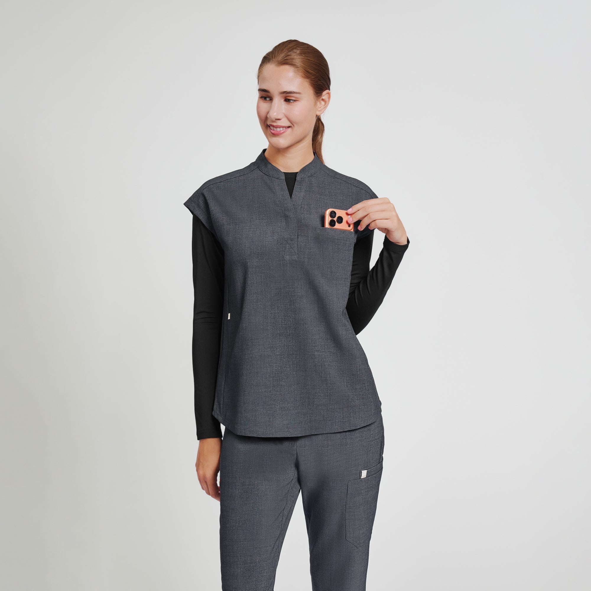 Zenir | Women's Essential Underscrub Top - Black