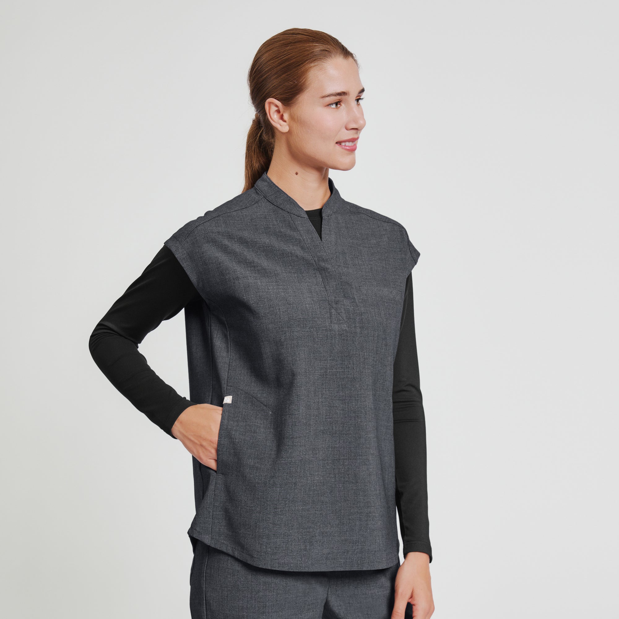 Zenir | Women's Essential Underscrub Top - Black