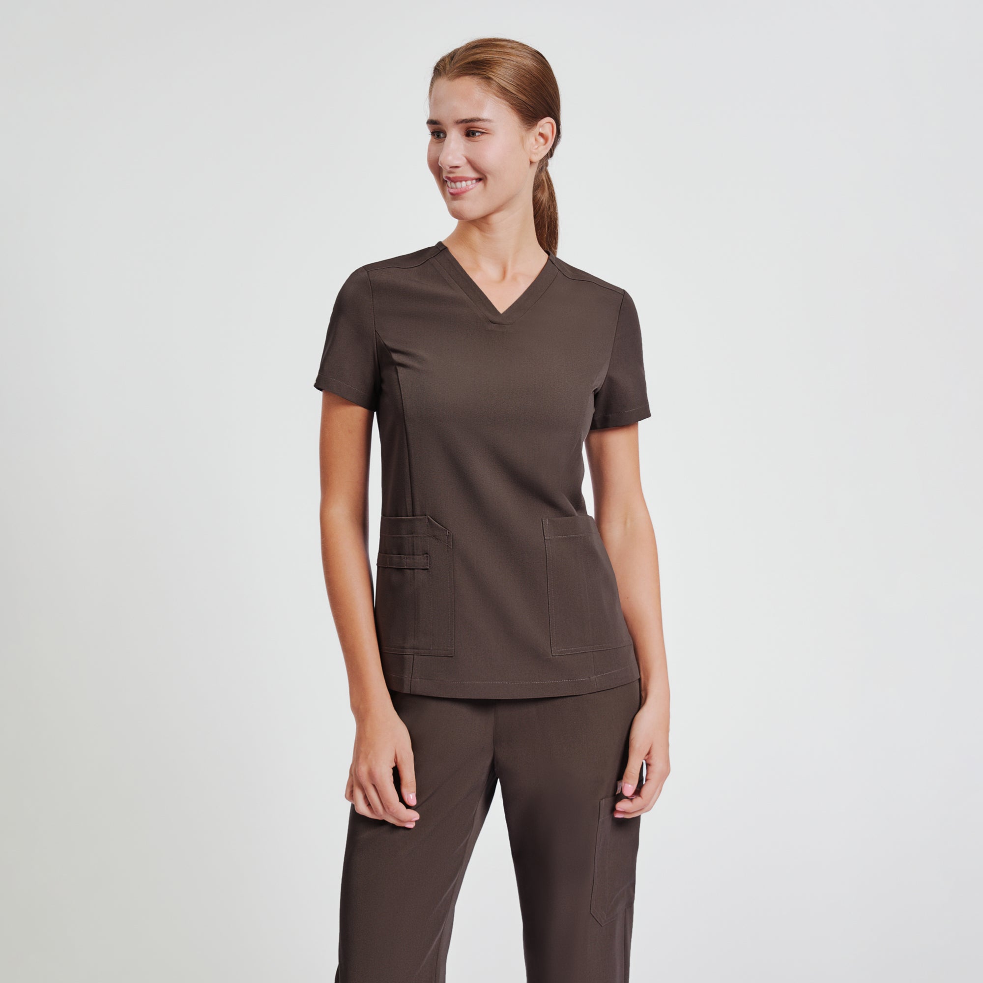 Zenir | Women's Signature Straight Scrub Pants - Brown